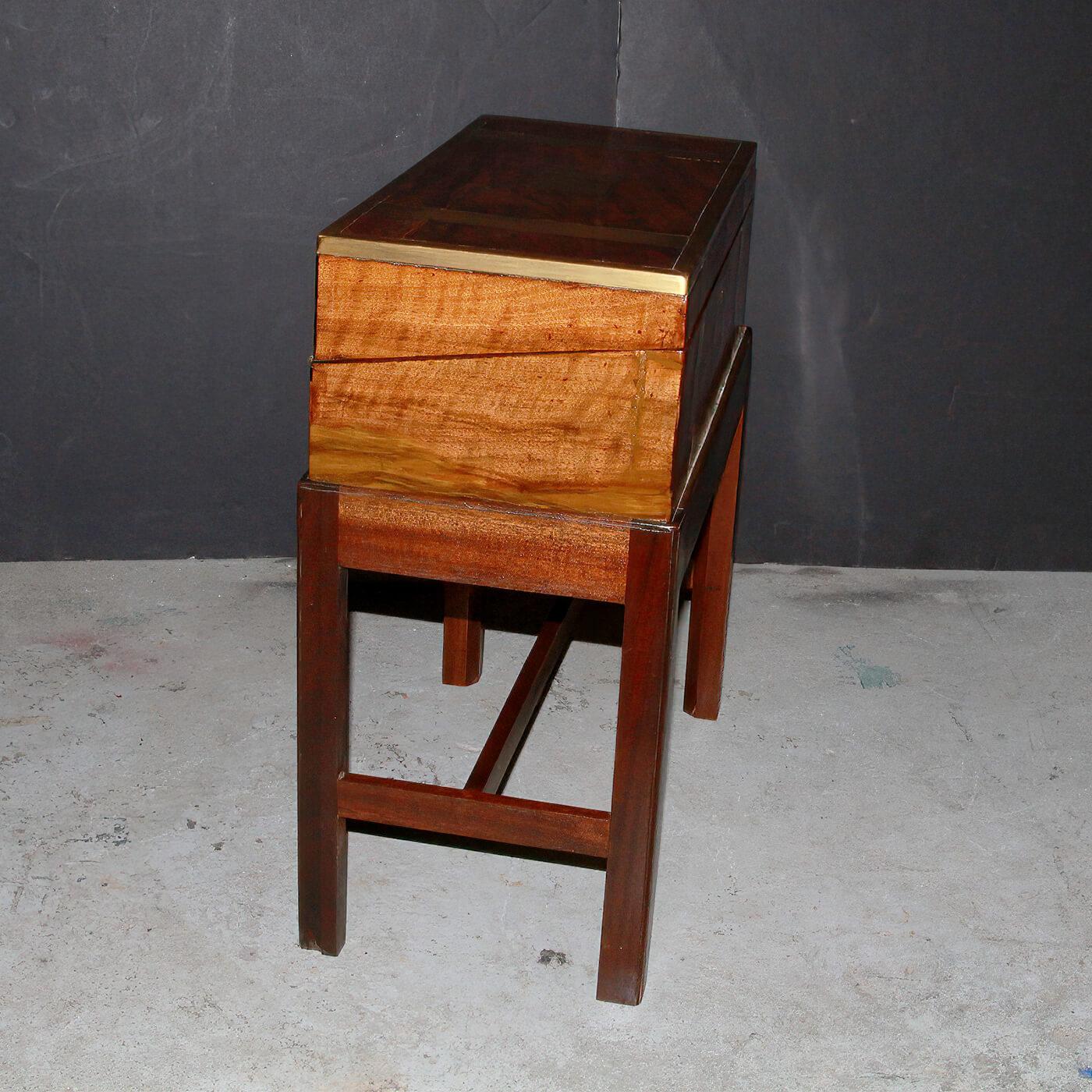 Mid-19th Century English Campaign Lap Desk on Stand