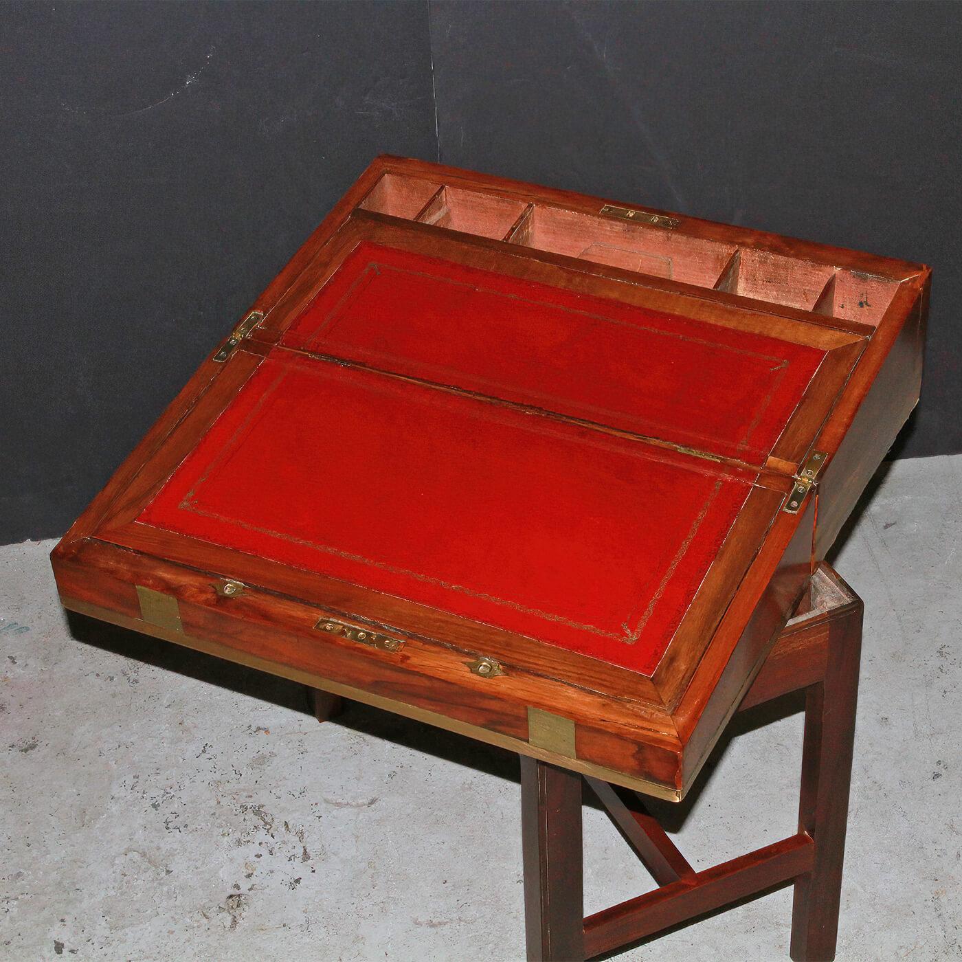 Brass English Campaign Lap Desk on Stand