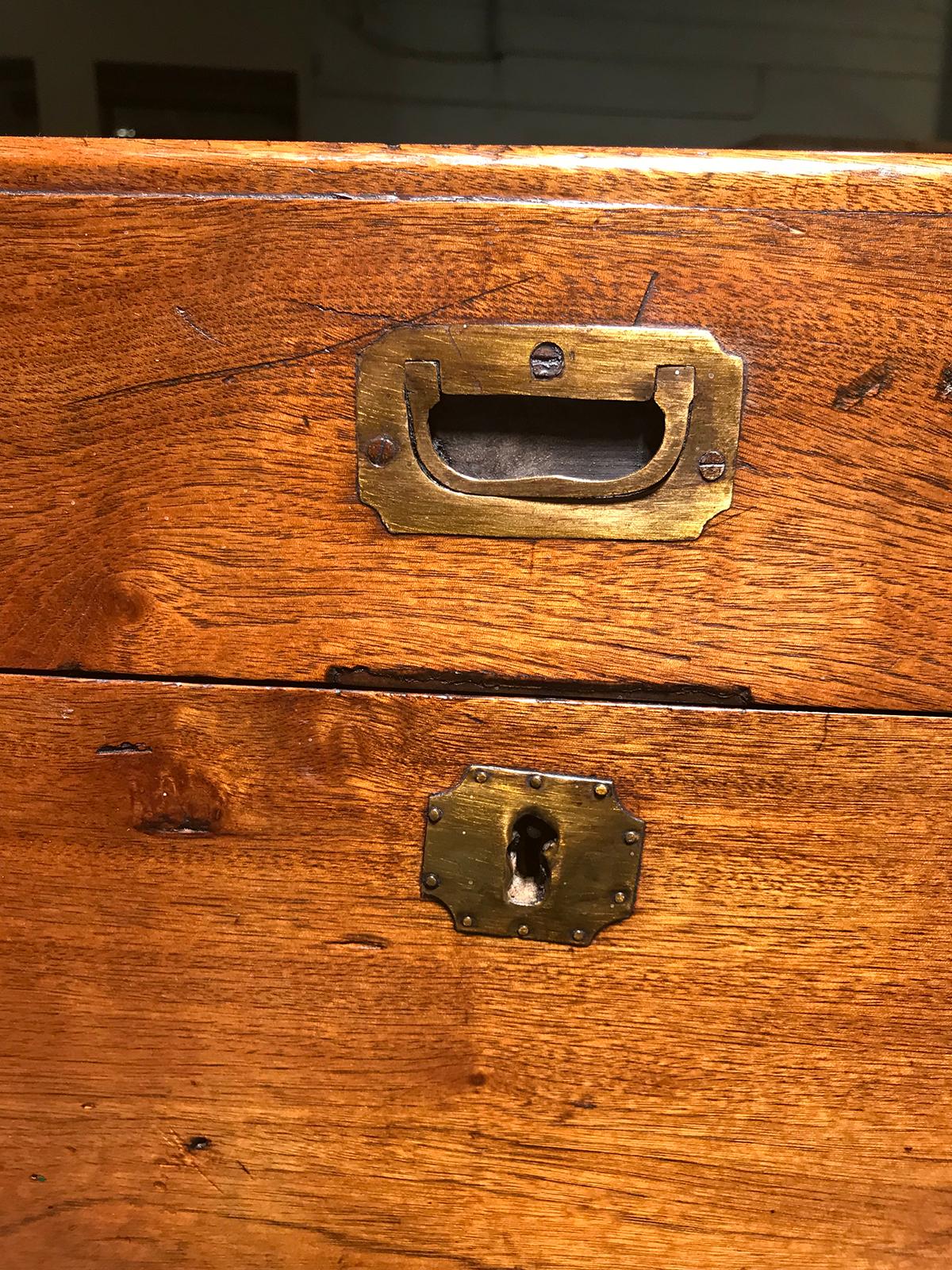 English Campaign Style Camphor Wood Trunk, circa 1840 For Sale 2