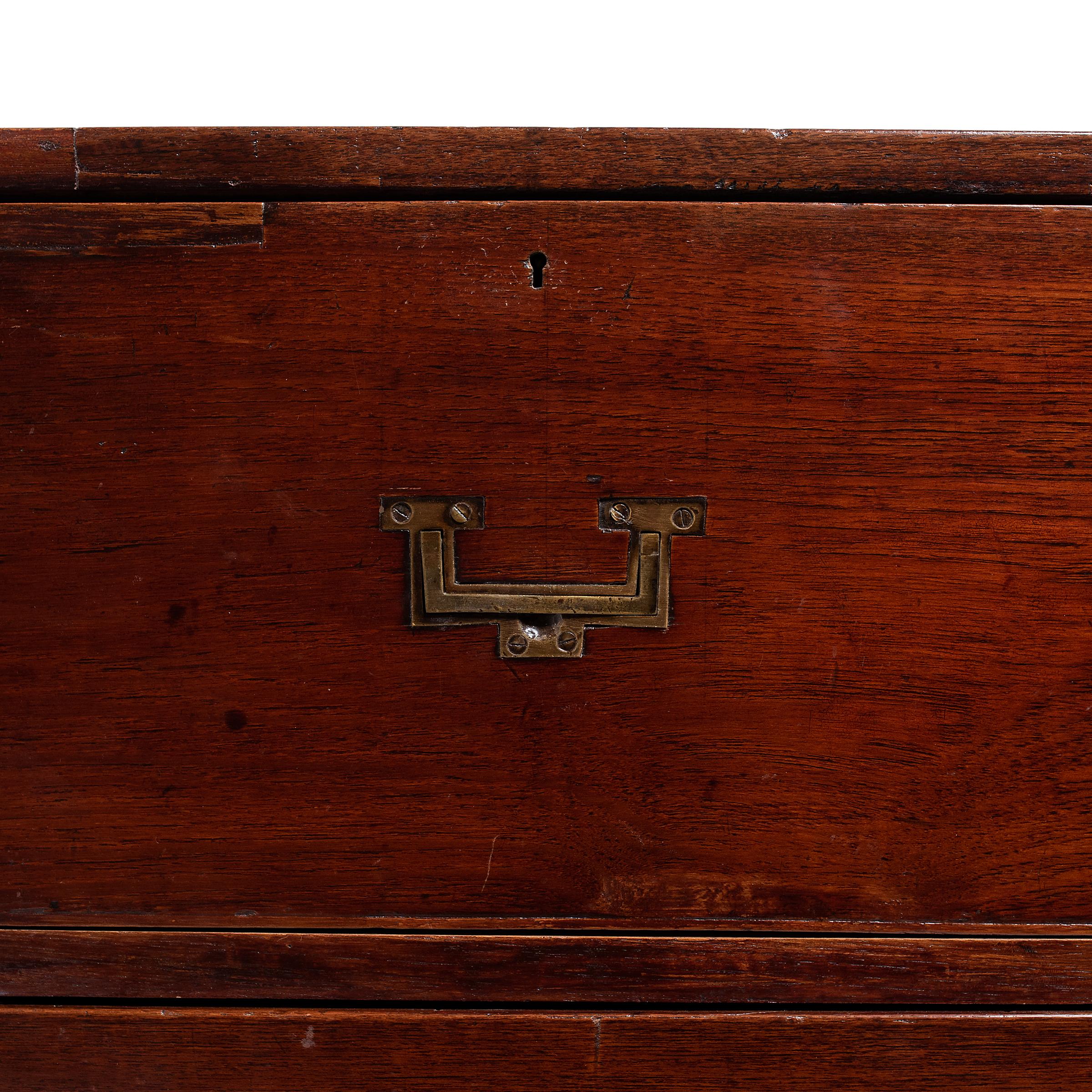 English Campaign Style Mahogany Stacking Chest of Drawers, c. 1900 3