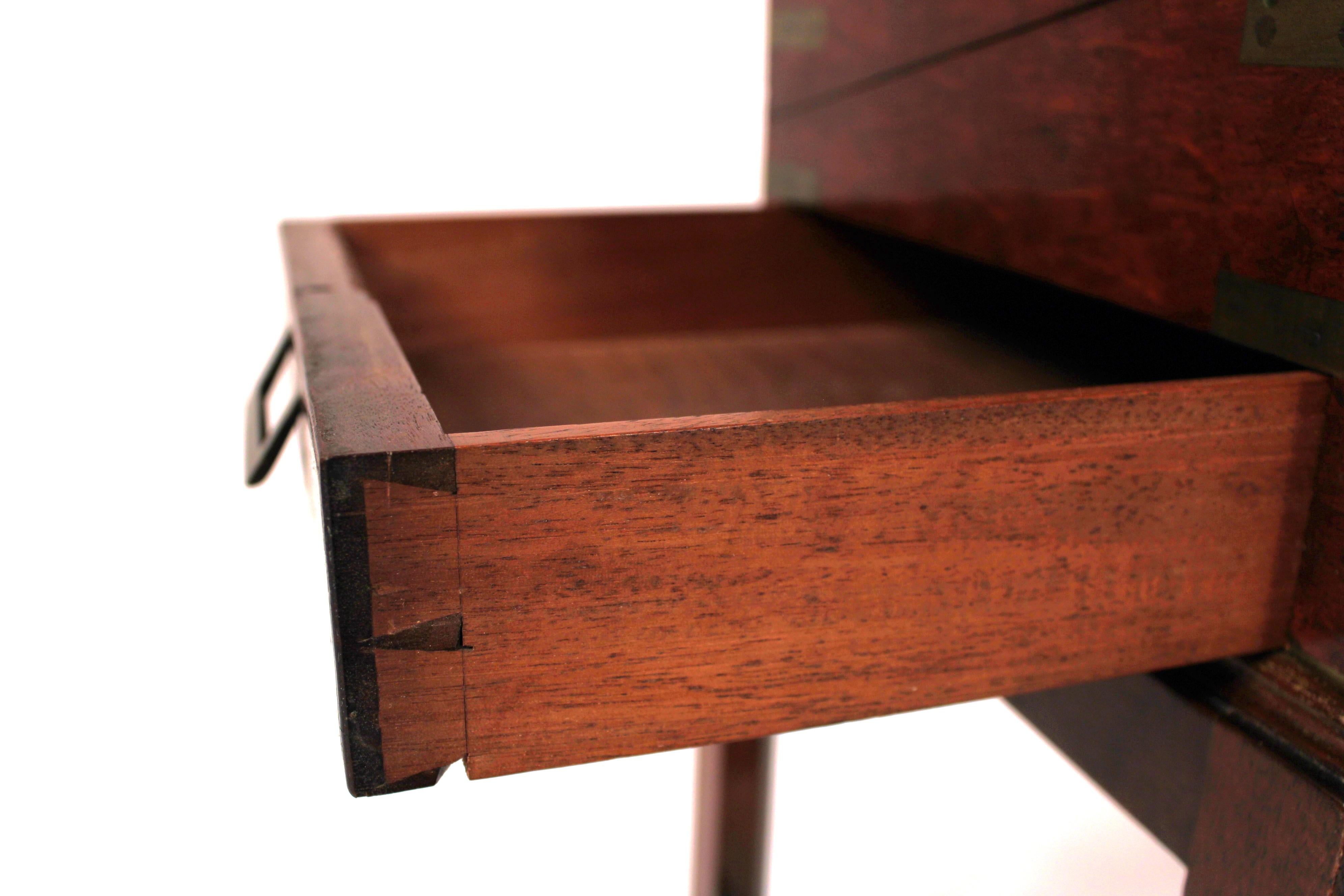 English Campaign Style Traveling Desk on Stand For Sale 11