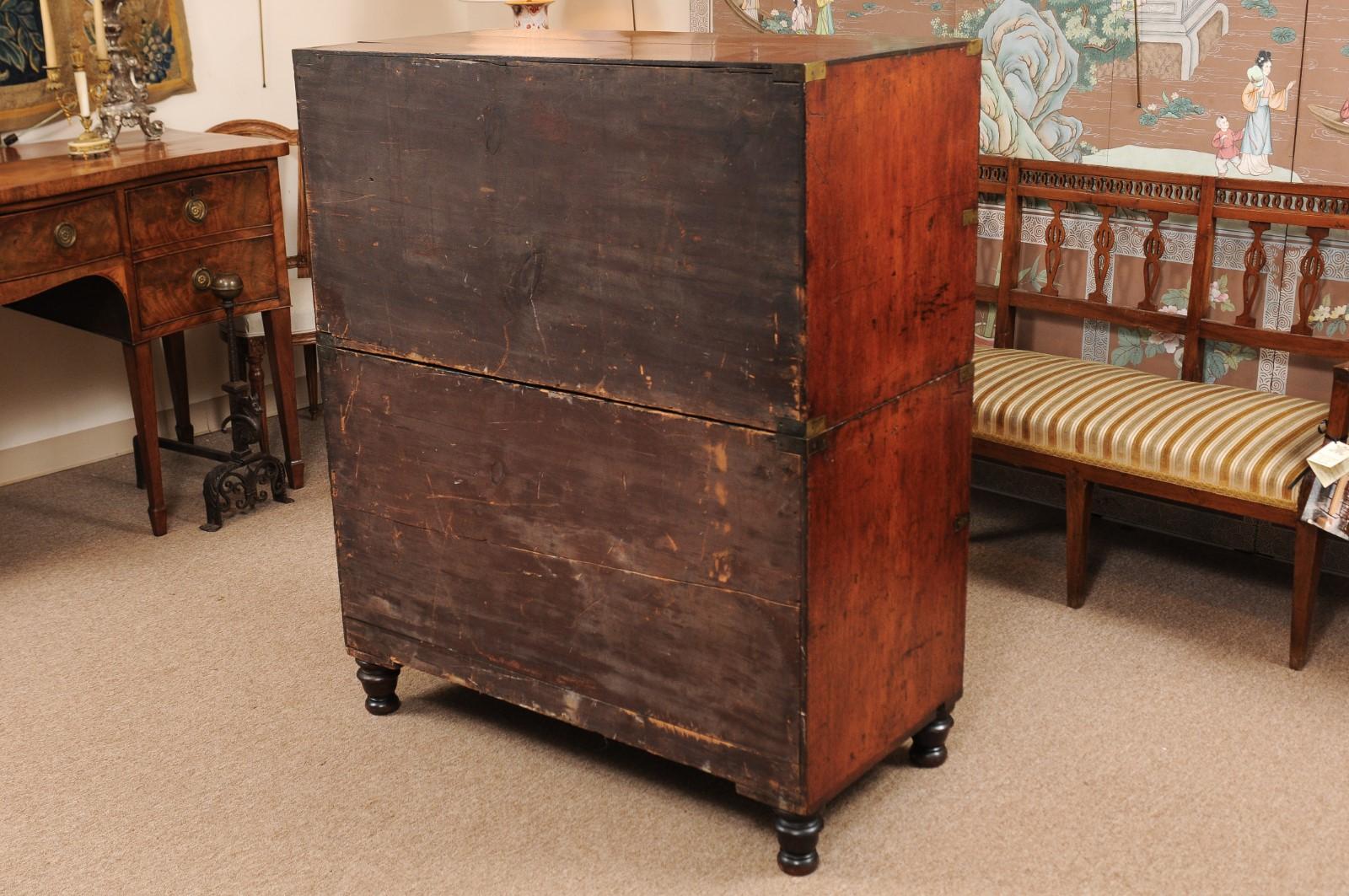 English Camphor Wood Campaign Chest, Mid-19th Century 5