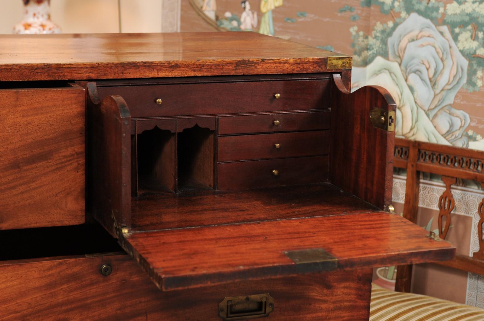 English Camphor Wood Campaign Chest, Mid-19th Century 1