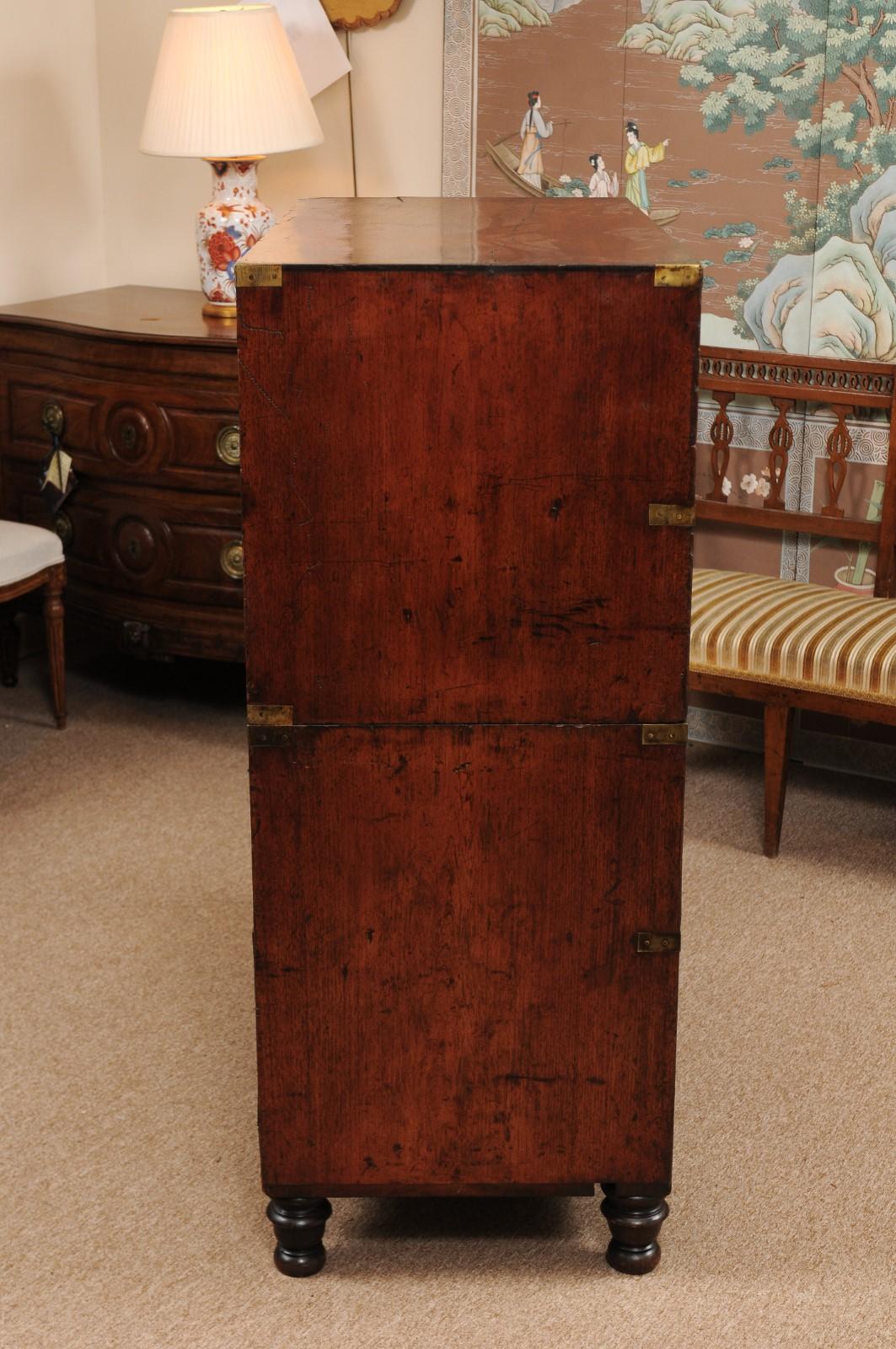 English Camphor Wood Campaign Chest, Mid-19th Century 3