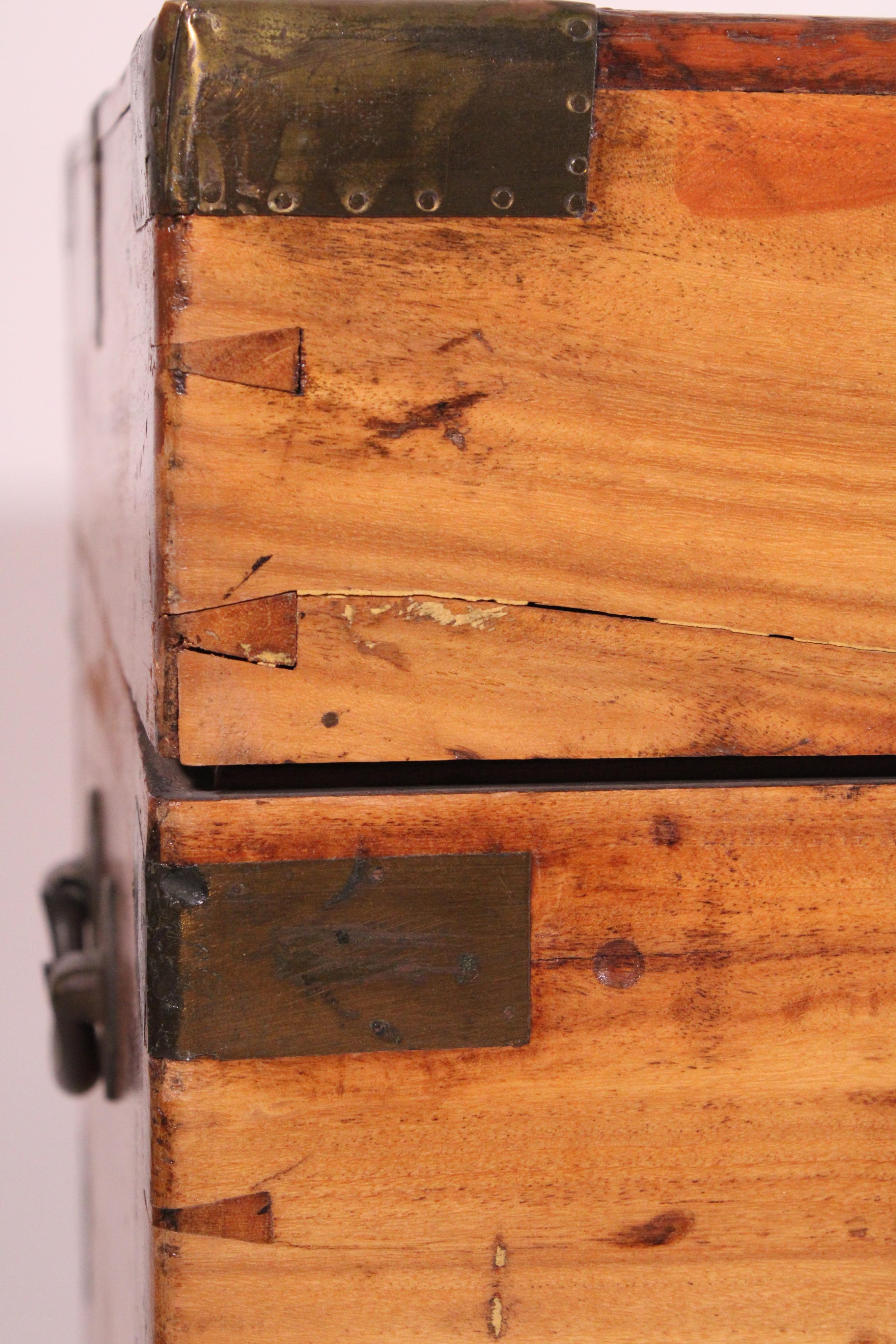 English Camphor Wood Campaign Trunk in vendita 5