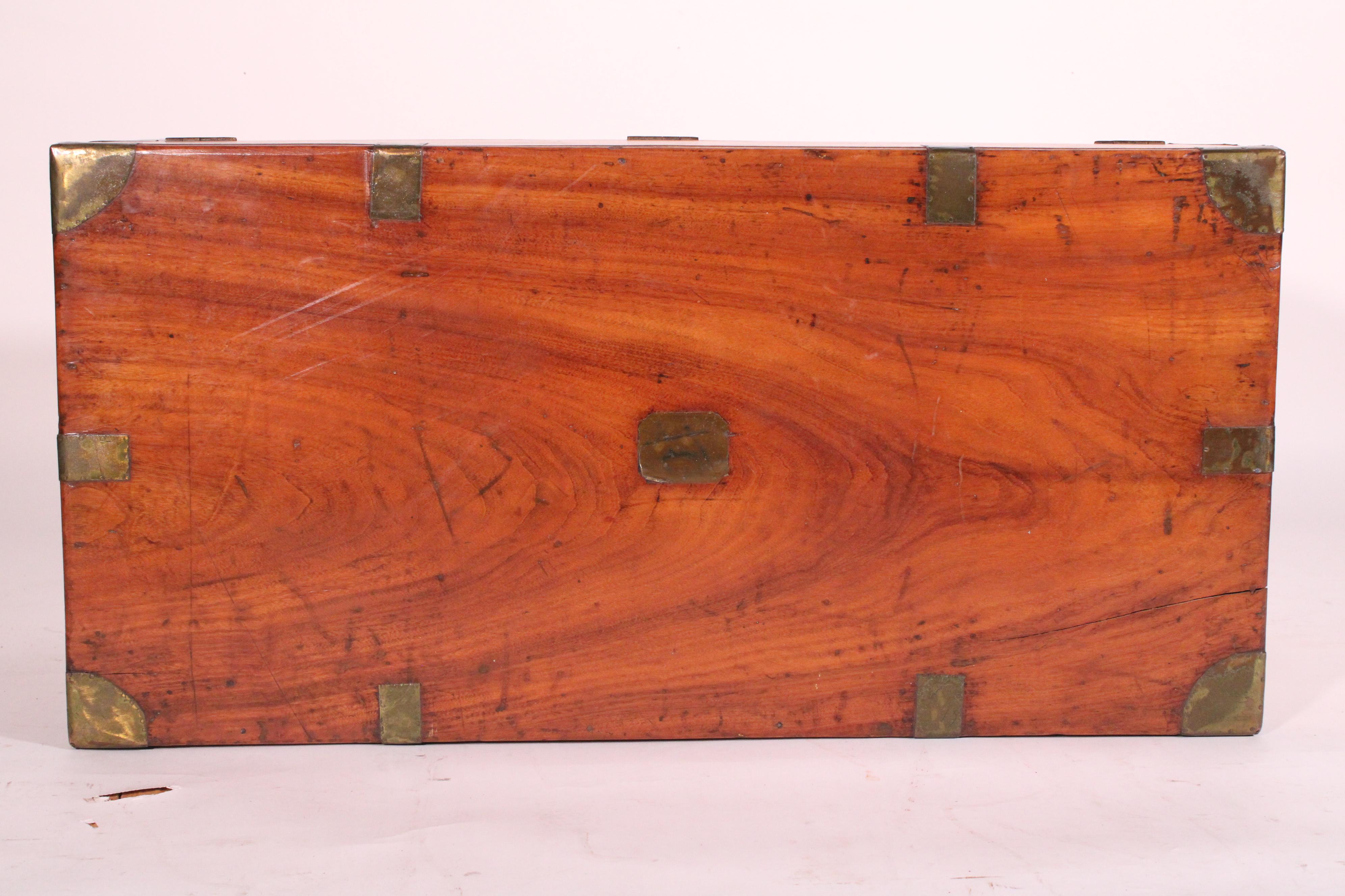 English Camphor Wood Campaign Trunk in vendita 1