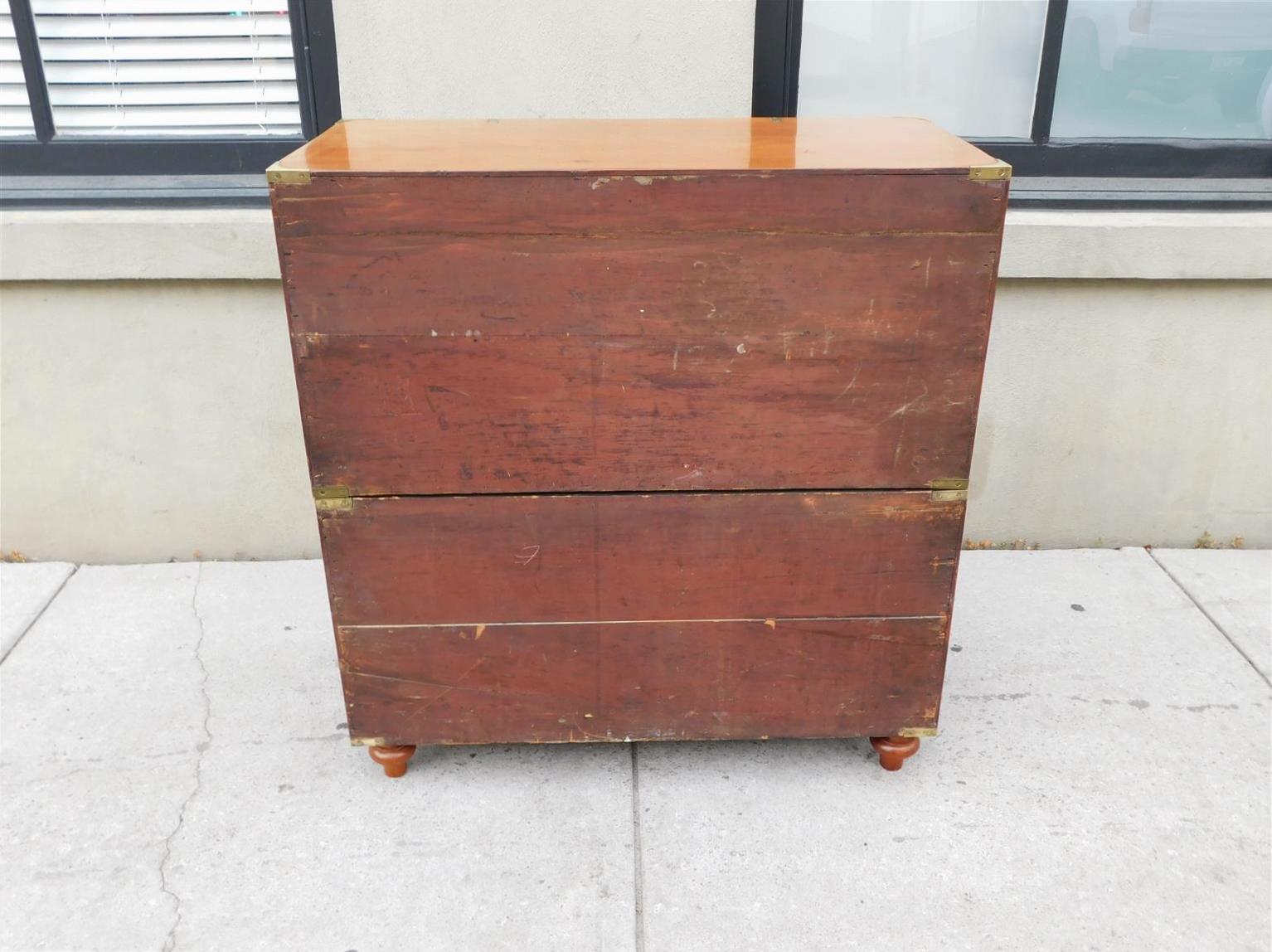 English Camphor Wood Military Campaign Chest with Fitted Interior Desk, C. 1810 For Sale 7