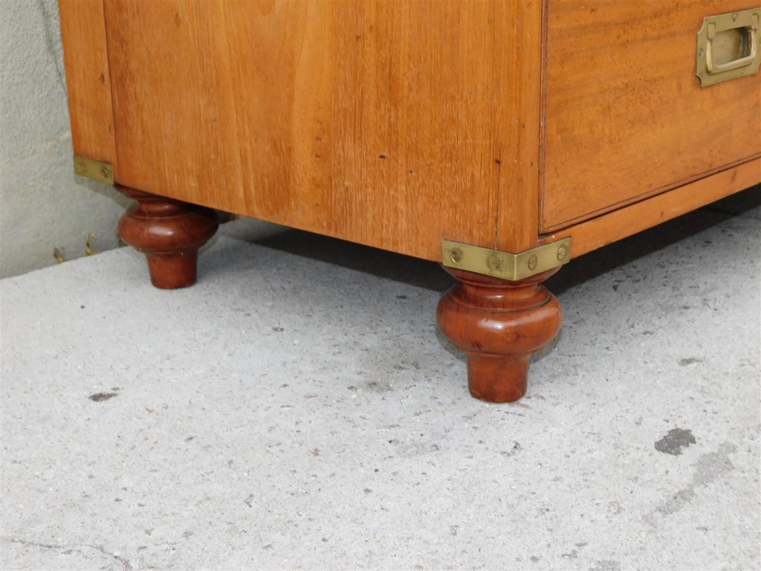 English Camphor Wood Military Campaign Chest with Fitted Interior Desk, C. 1810 For Sale 1
