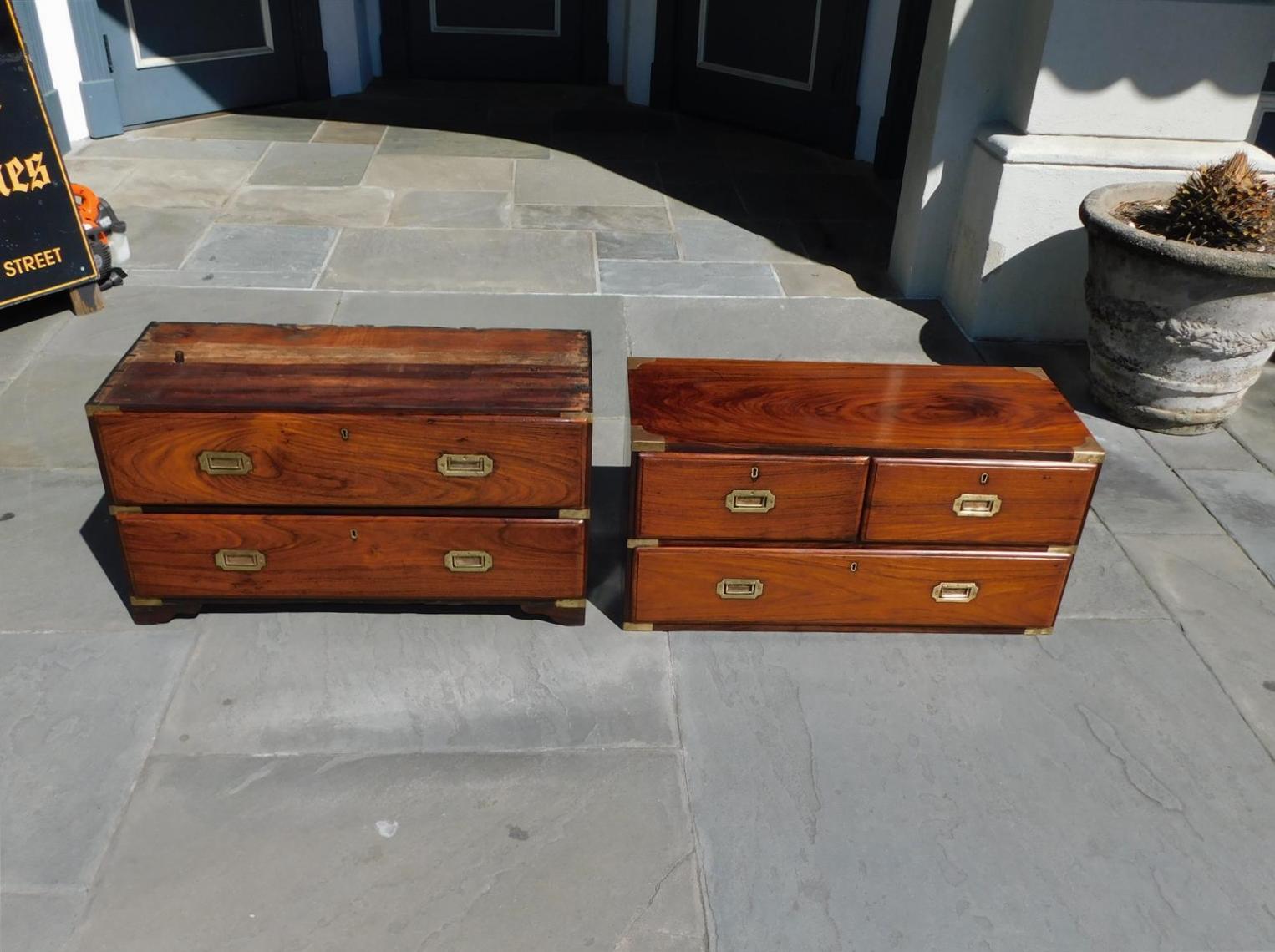 English Camphor Wood Military Campaign Chest with Recessed Brasses, C. 1820 For Sale 7