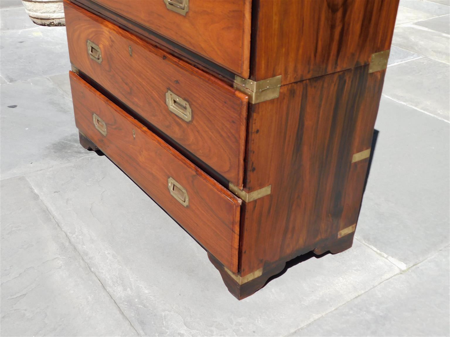 English Camphor Wood Military Campaign Chest with Recessed Brasses, C. 1820 For Sale 2