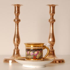 English Candlesticks Georgian 18th century bronze Candle holders - a pair