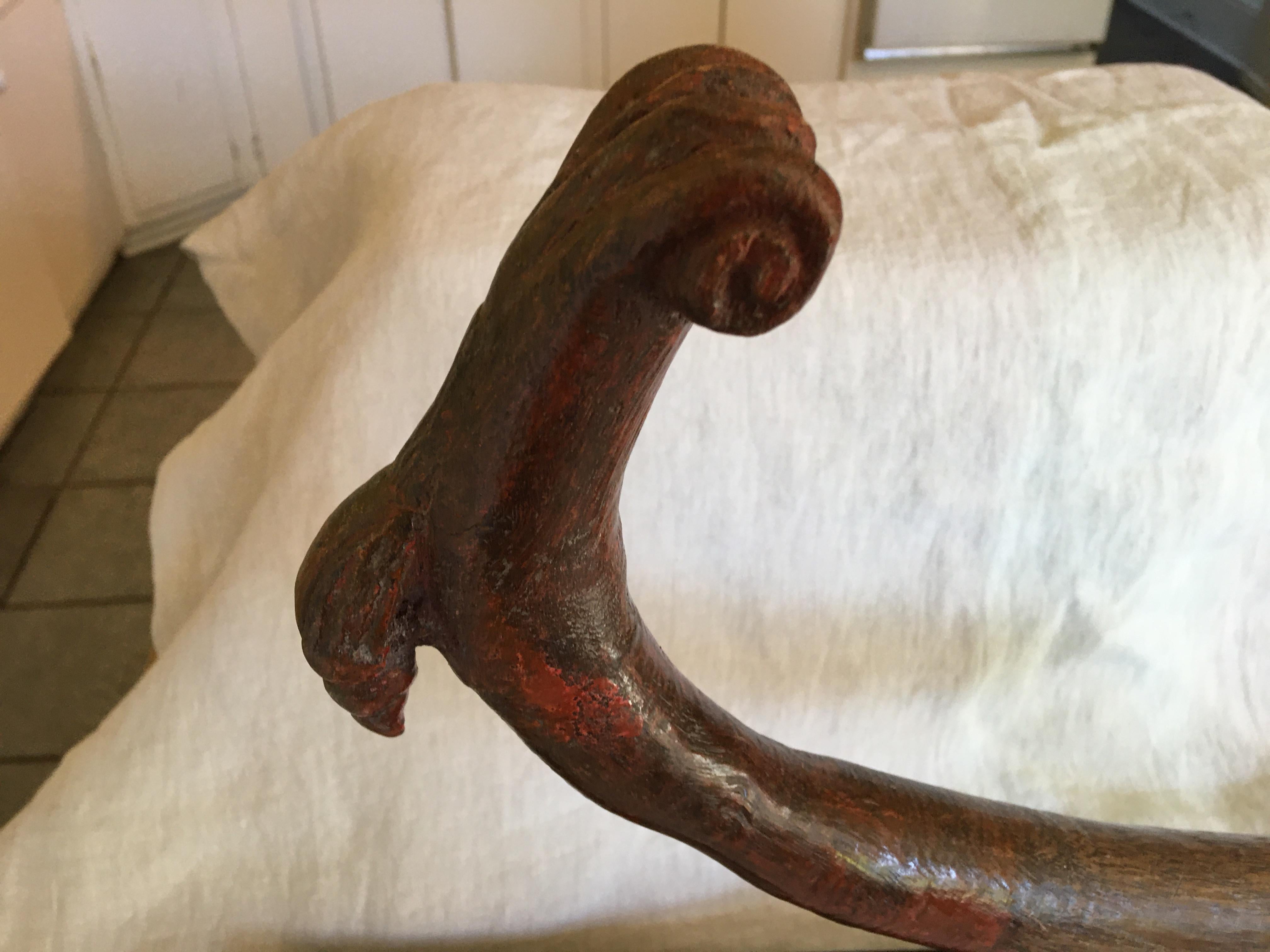 English Cane Shape Wall or Table Top Decoration on a Bracket, 19th Century In Good Condition In Savannah, GA