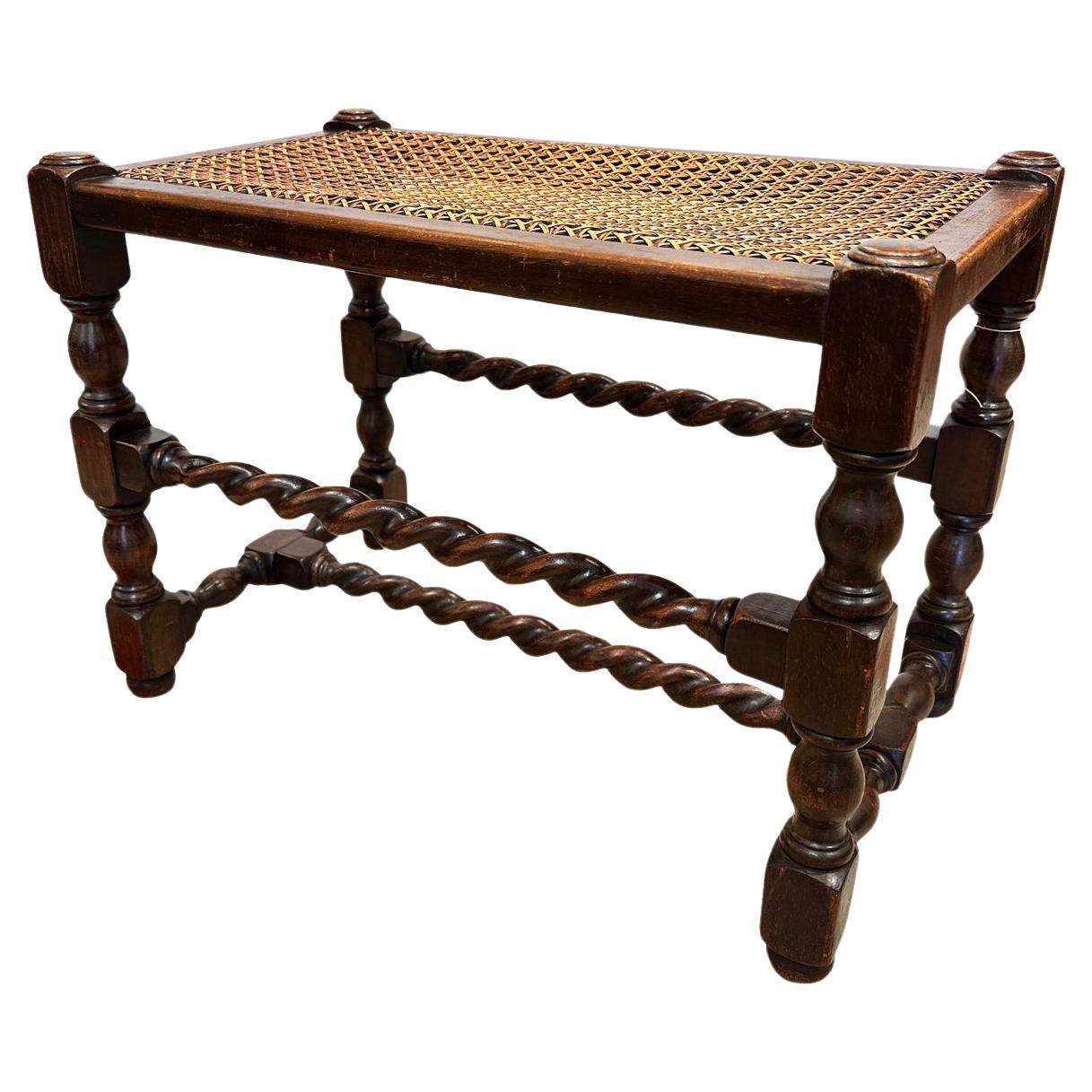 English Cane Stool For Sale