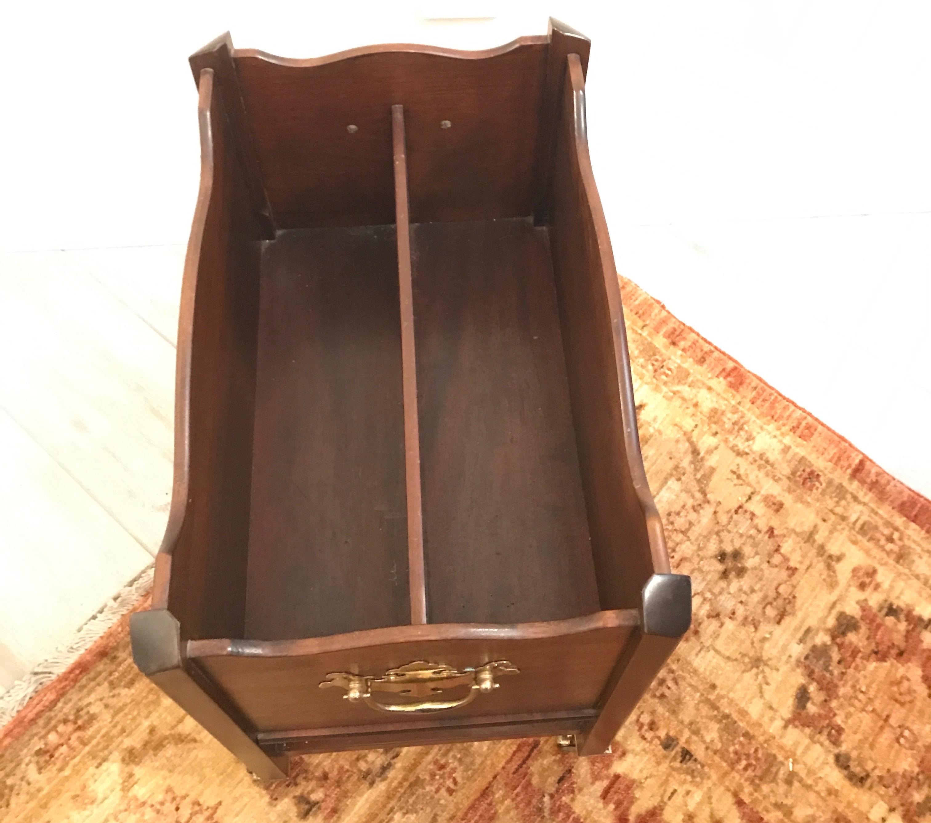 Mahogany English Canterbury Stand on Castors For Sale