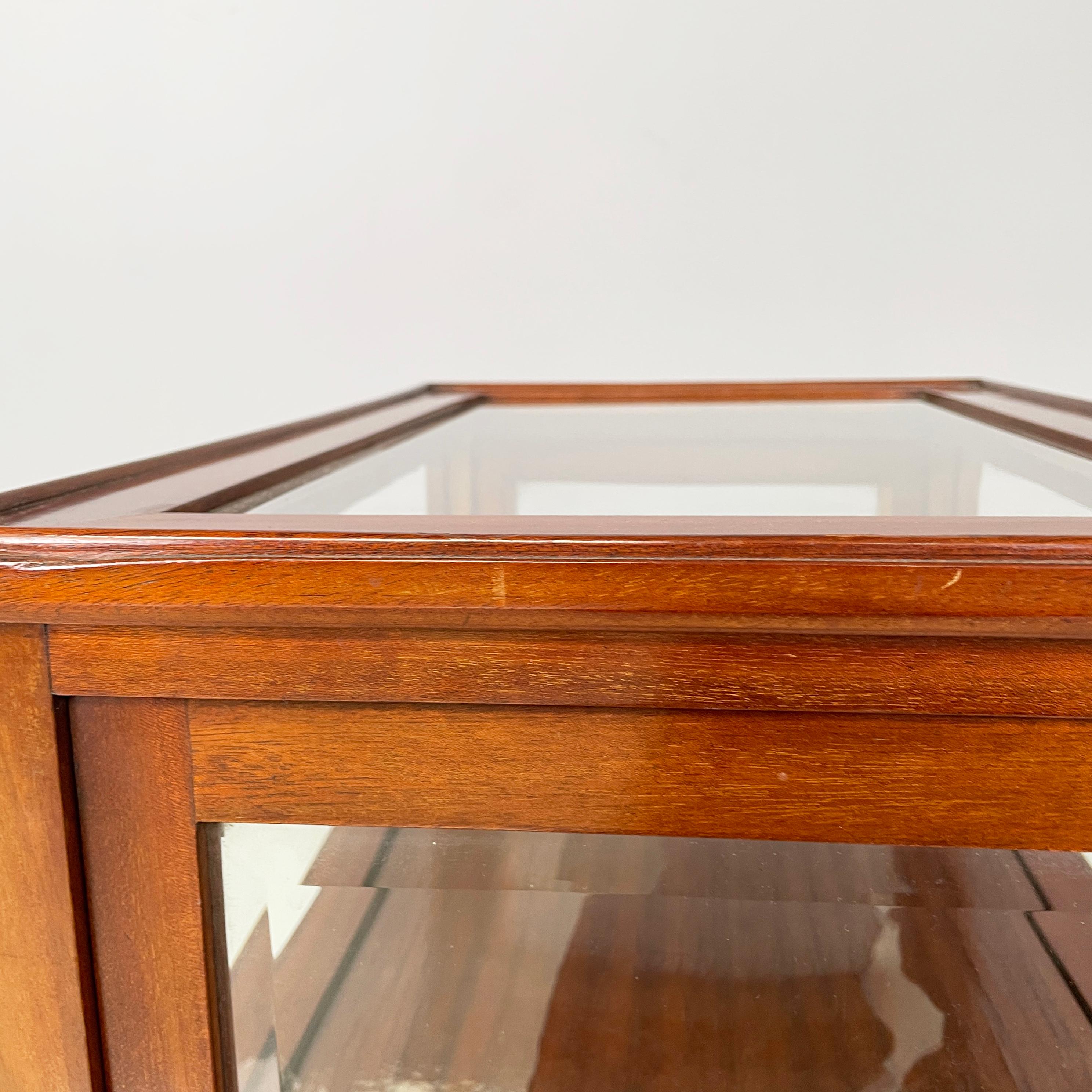 English cart with bar compartment in wood and glass, late 1800s in vendita 6