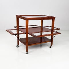 English cart with bar compartment in wood and glass, late 1800s