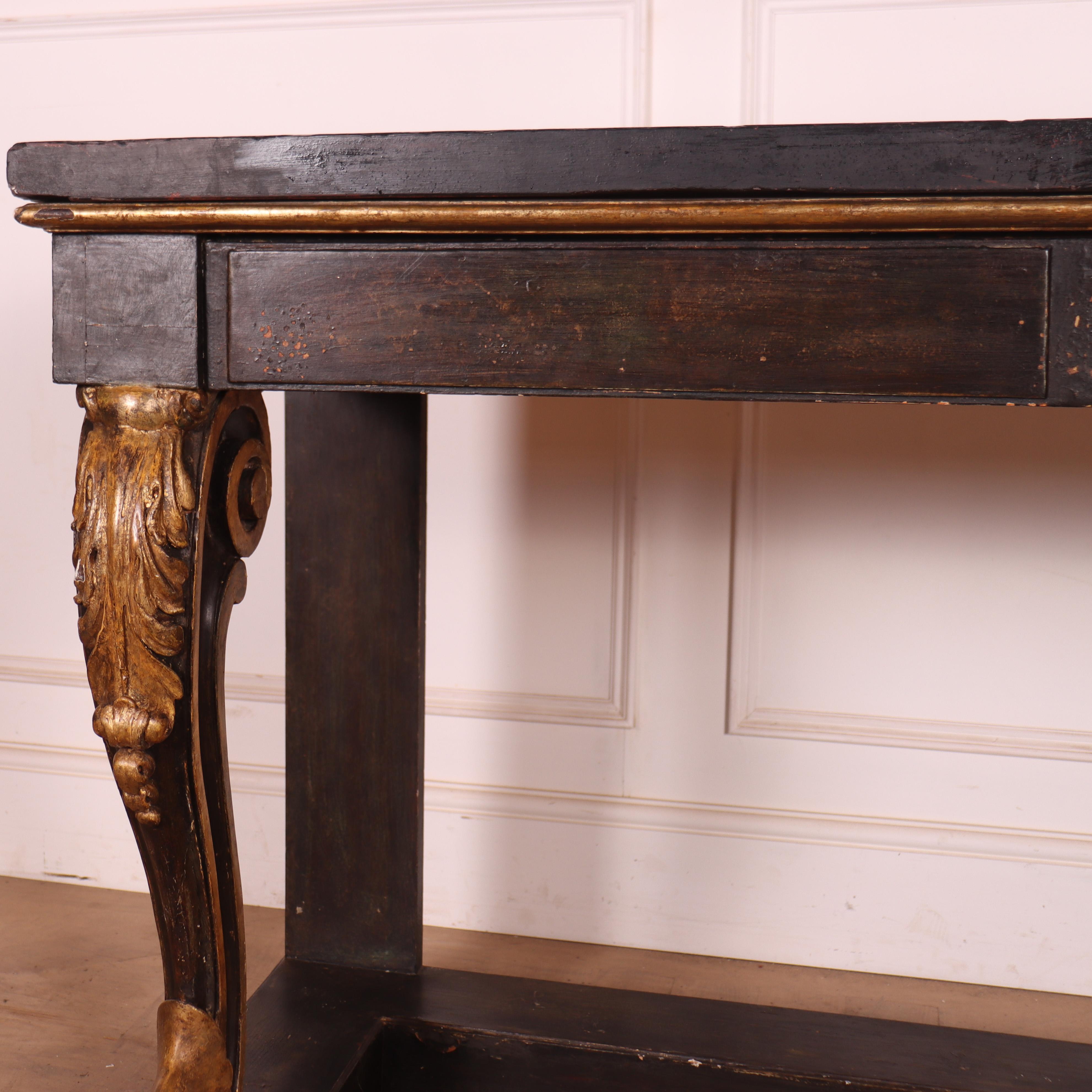 Early 19th century English carved and painted pine console table with two faux drawers and a 4cm thick slate top. 1820


Code: 8789

Dimensions:
W: 52