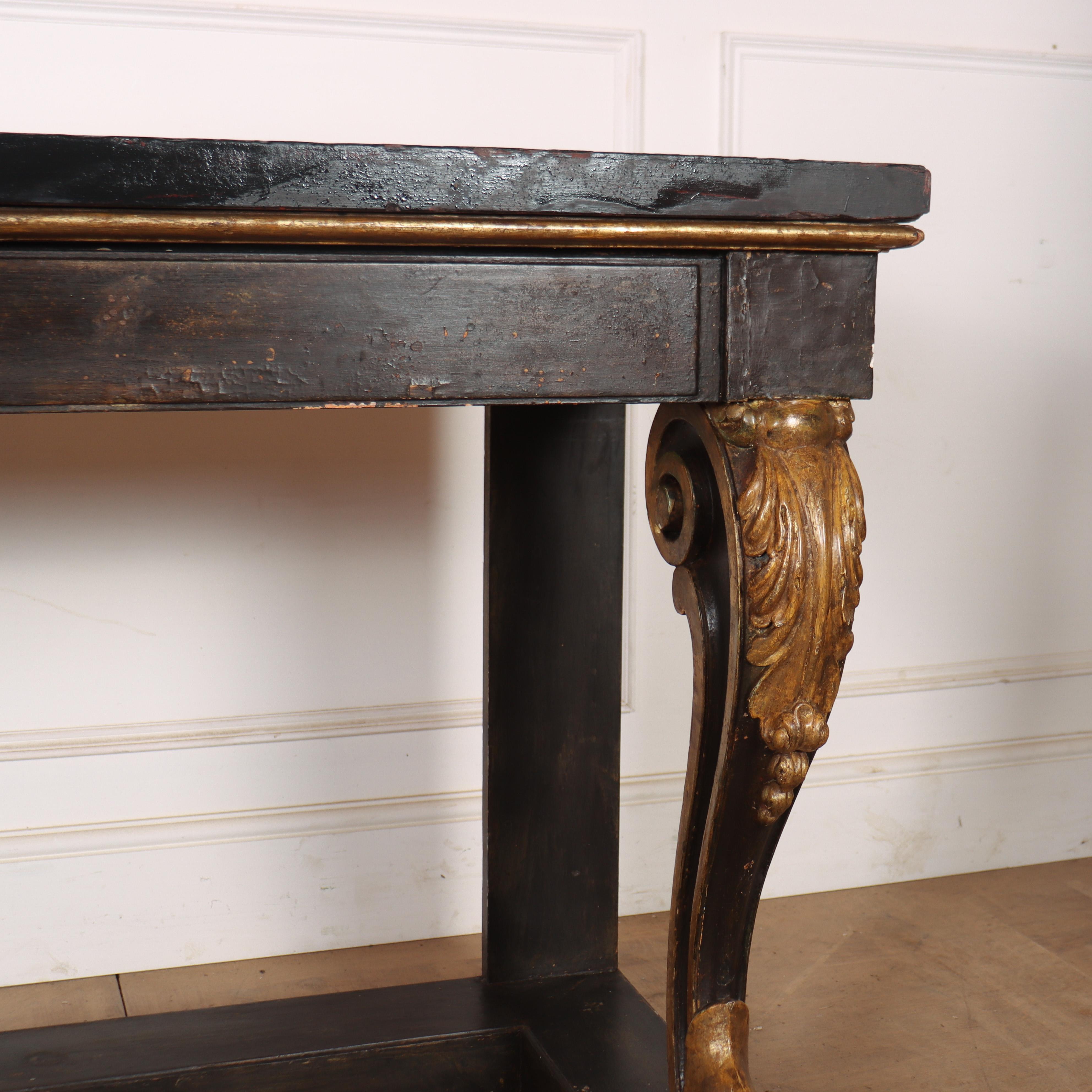 English Carved and Painted Console Table In Good Condition For Sale In Leamington Spa, Warwickshire