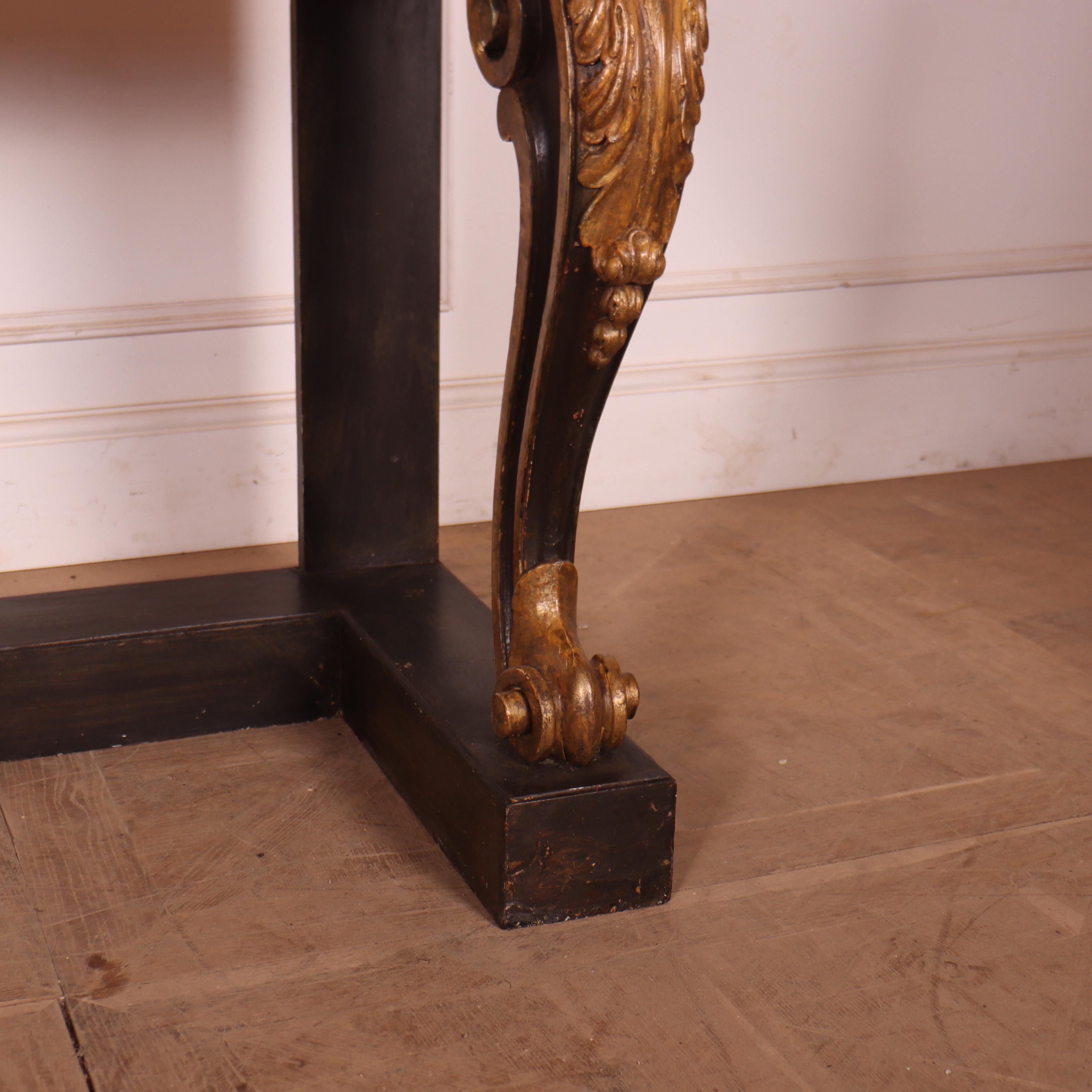 19th Century English Carved and Painted Console Table For Sale