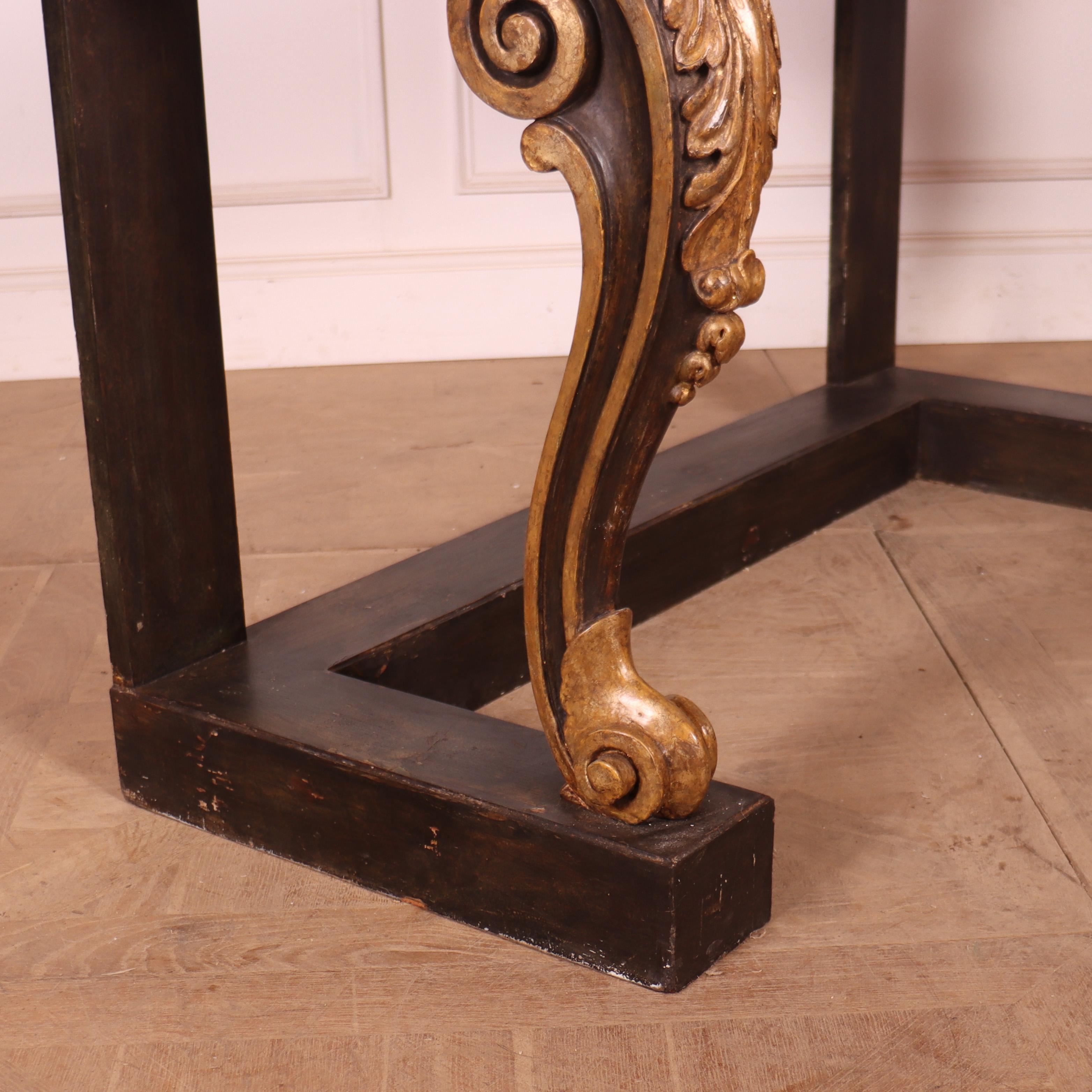 English Carved and Painted Console Table For Sale 2