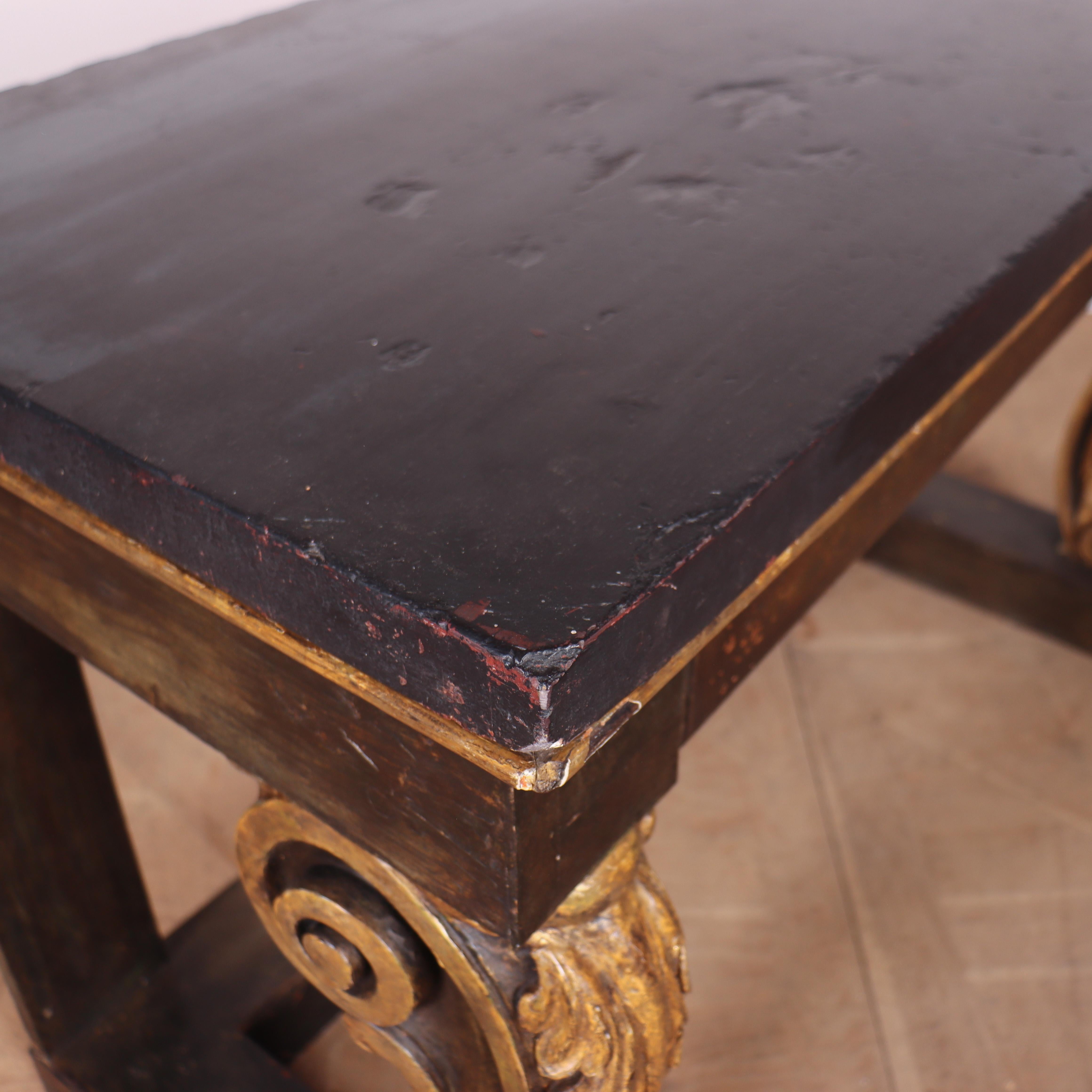 English Carved and Painted Console Table For Sale 3