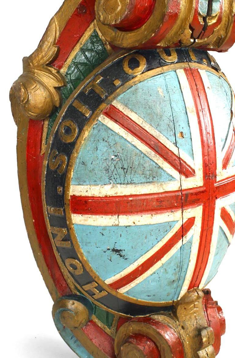 English carved and painted large figurehead of Union Jack. (19th Cent.)
