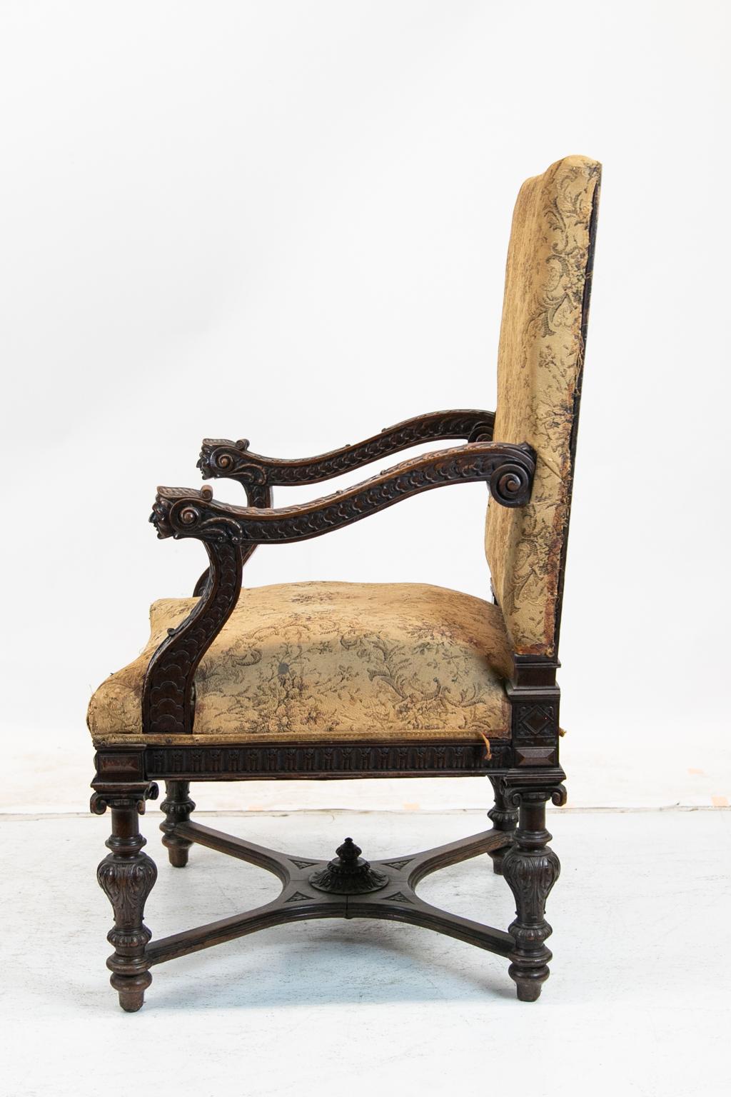 English Carved Bergère Chair 3