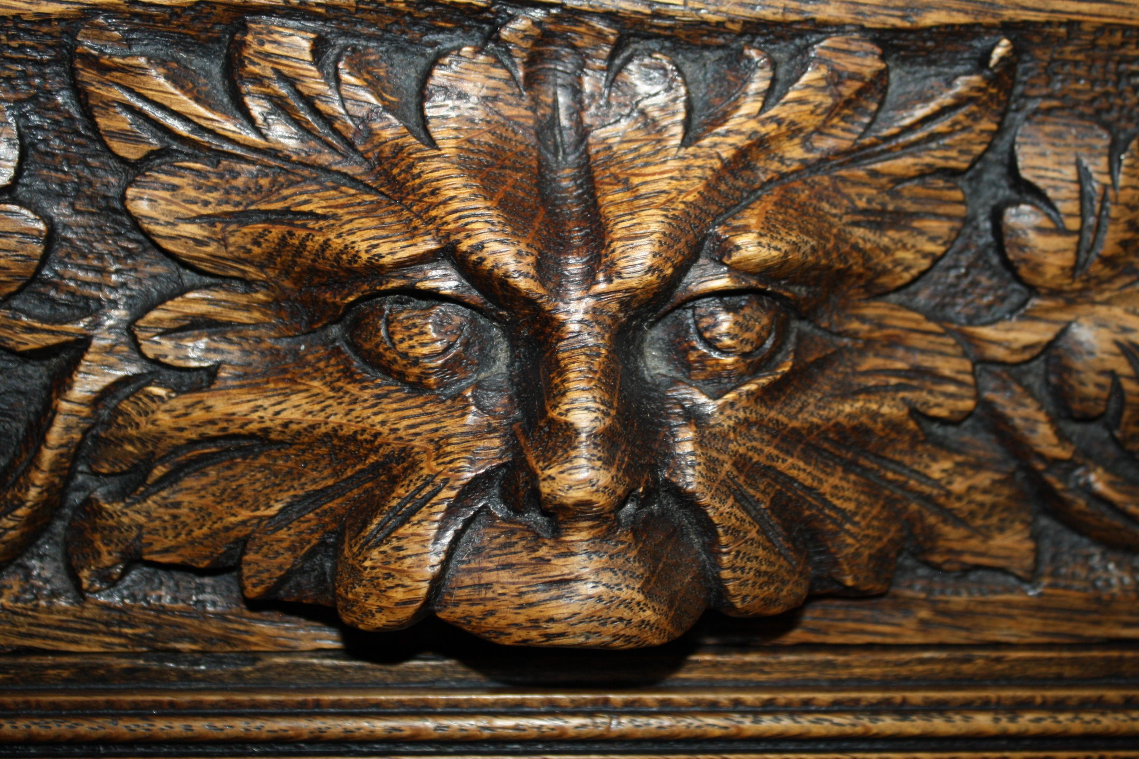 Oak English Carved Buffet, circa 1880