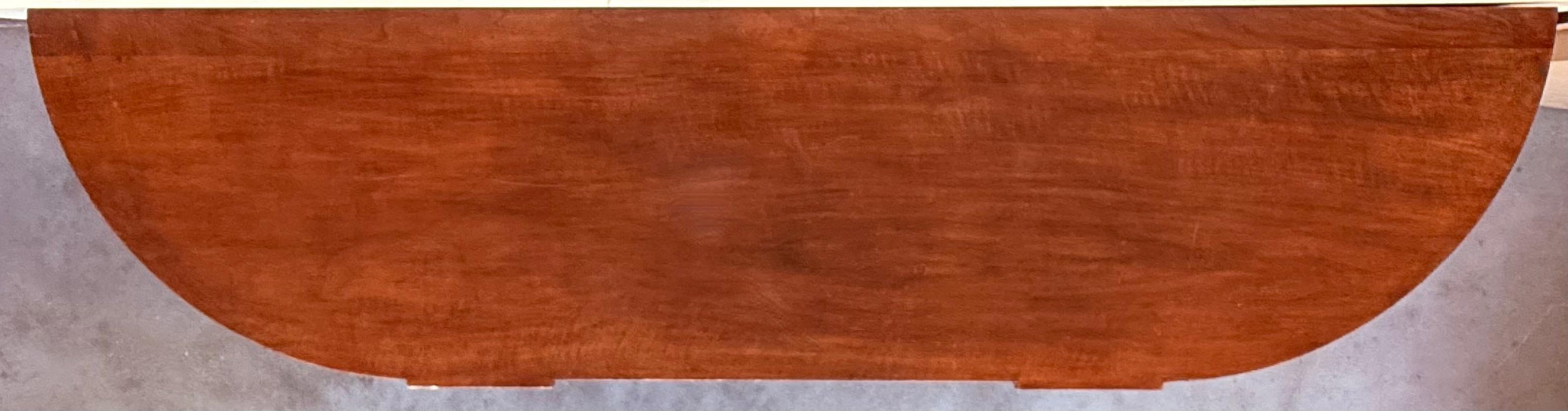 English Carved Console with Book-matched Veneer and Three Drawers In Good Condition For Sale In Miami, FL