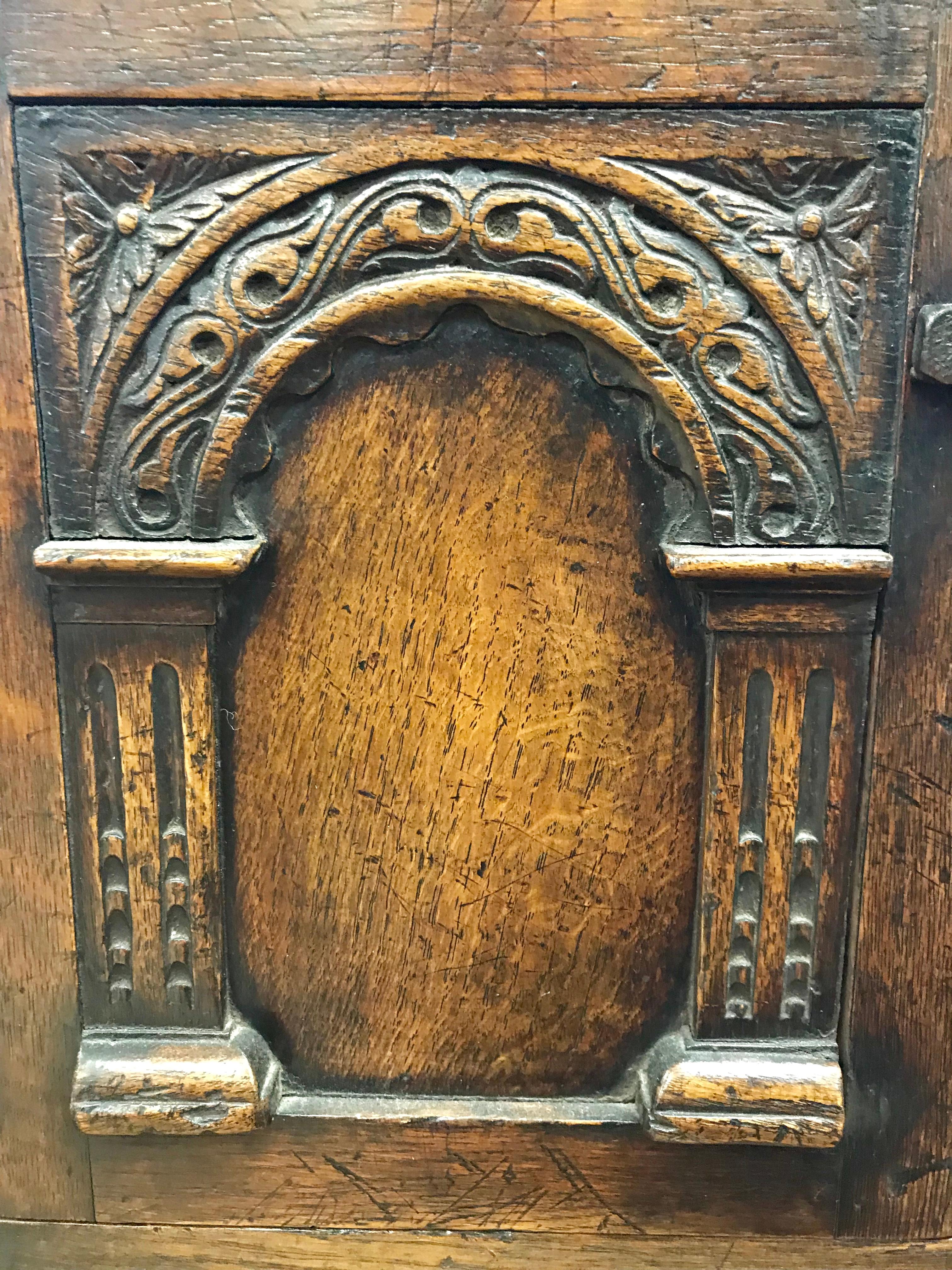 English Carved Dark Oak Corner Cabinet Table from George Fleet Stoke on Trent 6