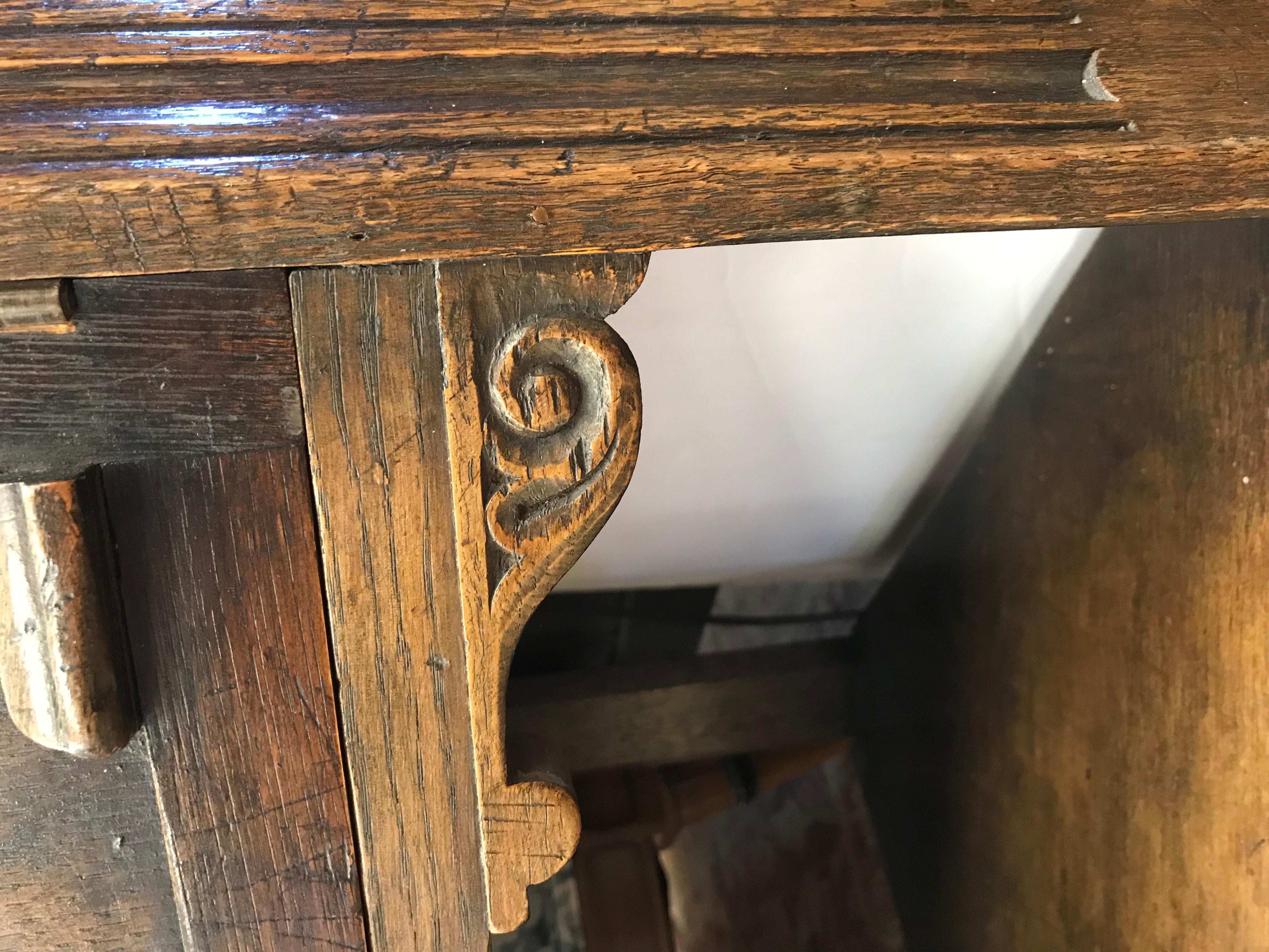 English Carved Dark Oak Corner Cabinet Table from George Fleet Stoke on Trent 8