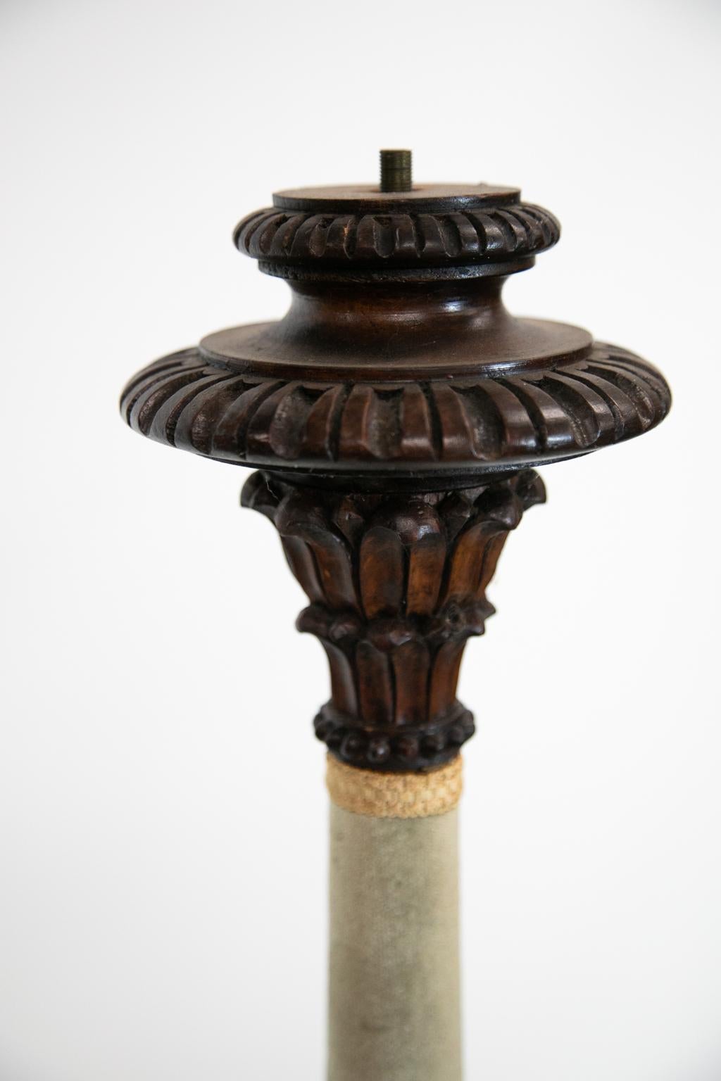 Hand-Carved English Carved Floor Lamp