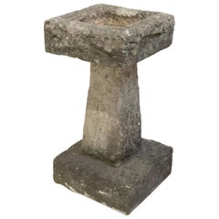 English Carved Garden Stone Bird Bath