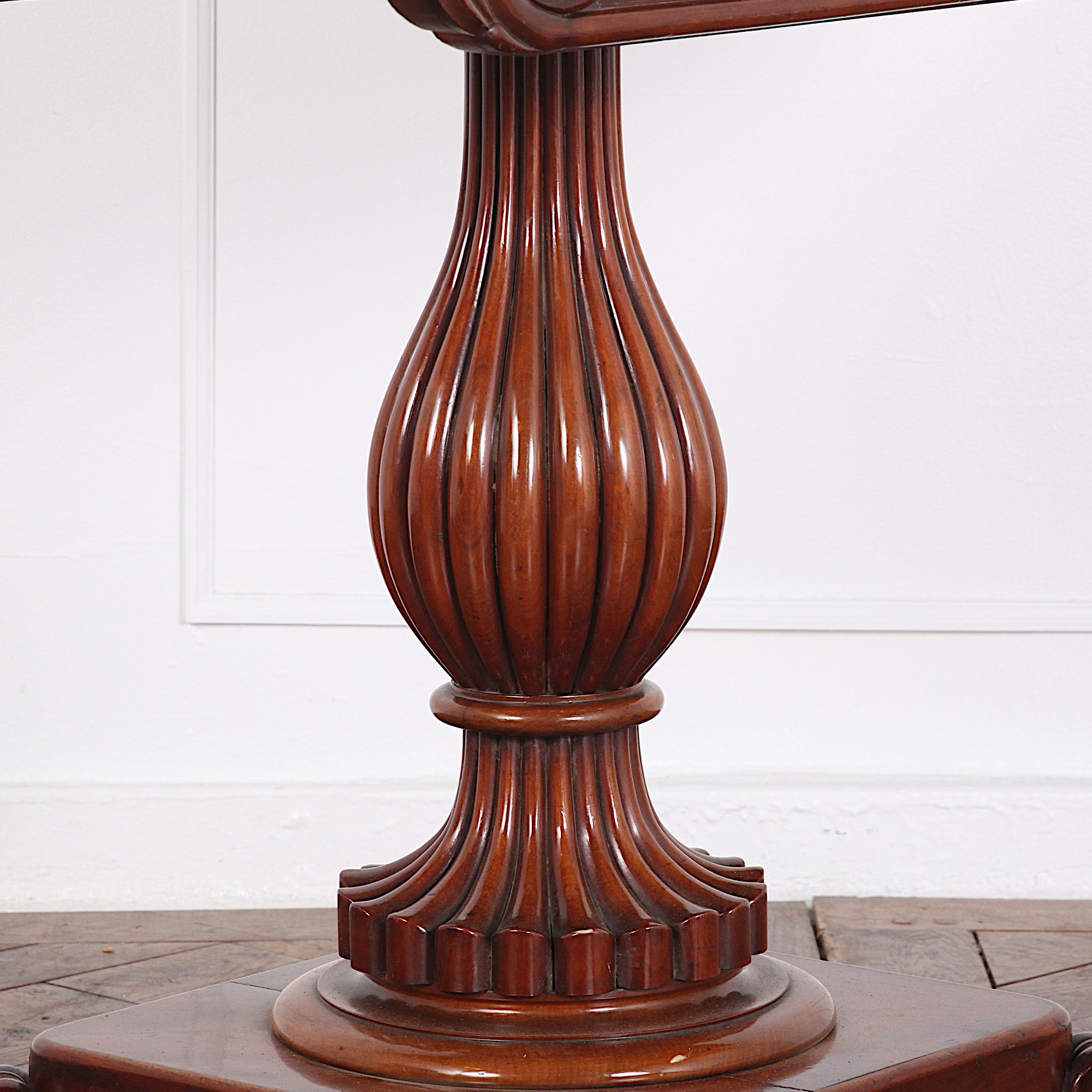 Hand-Carved English Carved Mahogany Flip-Top Games Table