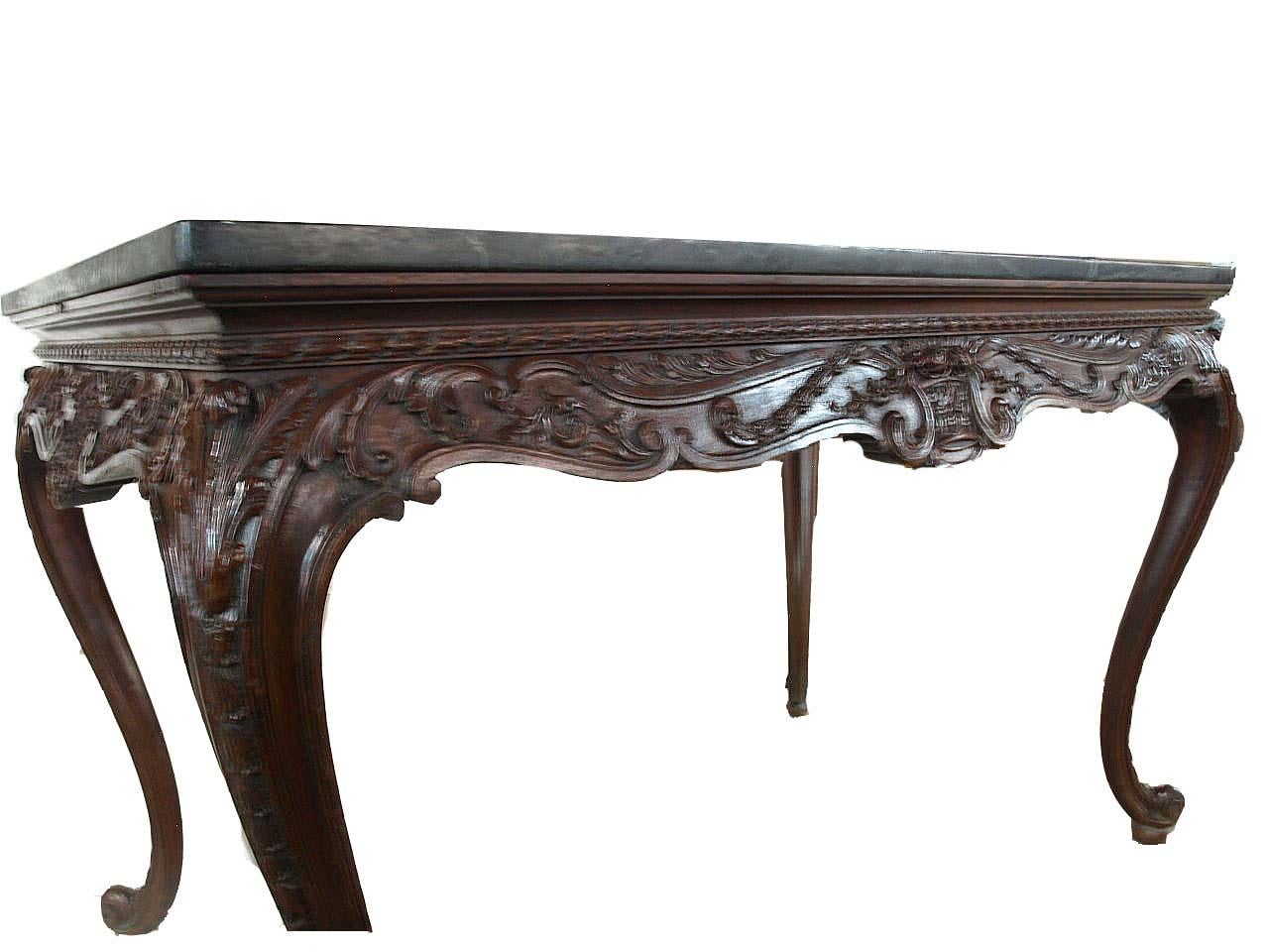 English Carved Marble Top Center Table For Sale 5