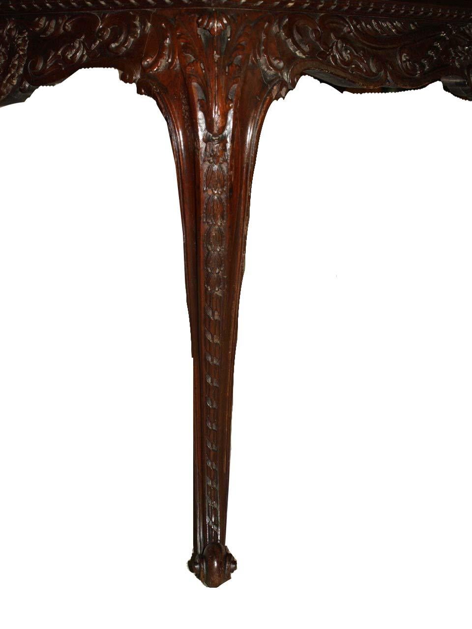 English Carved Marble Top Center Table For Sale 8