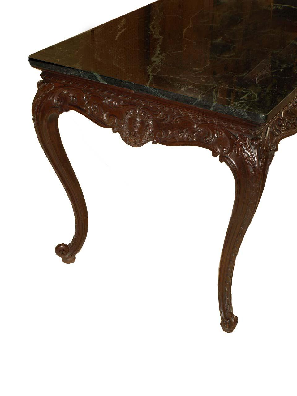 French English Carved Marble Top Center Table For Sale