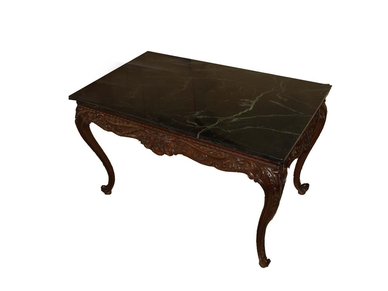 English Carved Marble Top Center Table In Good Condition For Sale In Wilson, NC