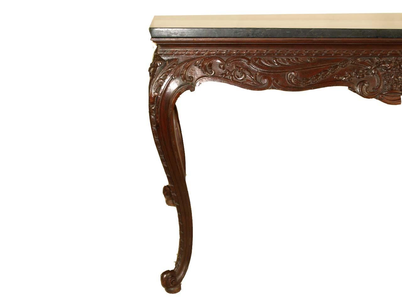 English Carved Marble Top Center Table For Sale 1