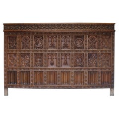 English Carved Oak Antique Wall Panelling