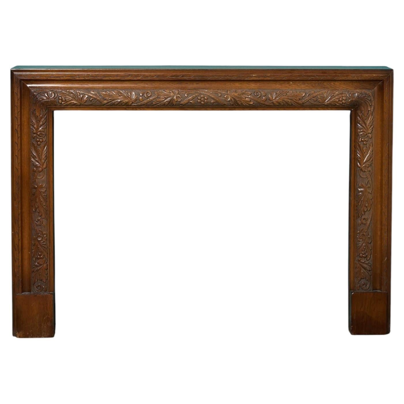 English Carved Oak Bolection Fire Surround