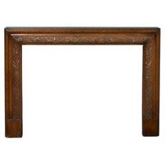 English Carved Oak Bolection Fire Surround