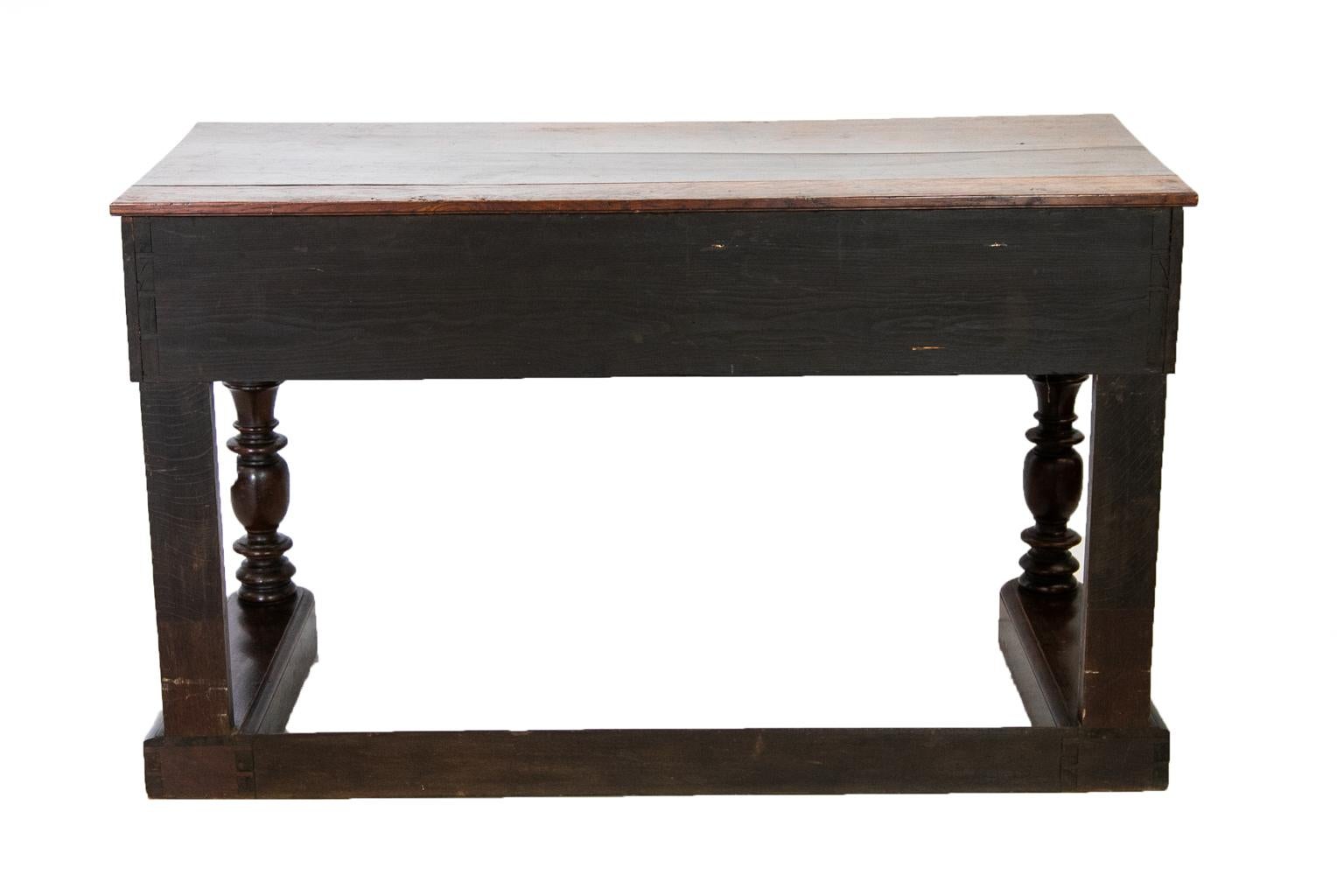 English Carved Oak Console Table 3