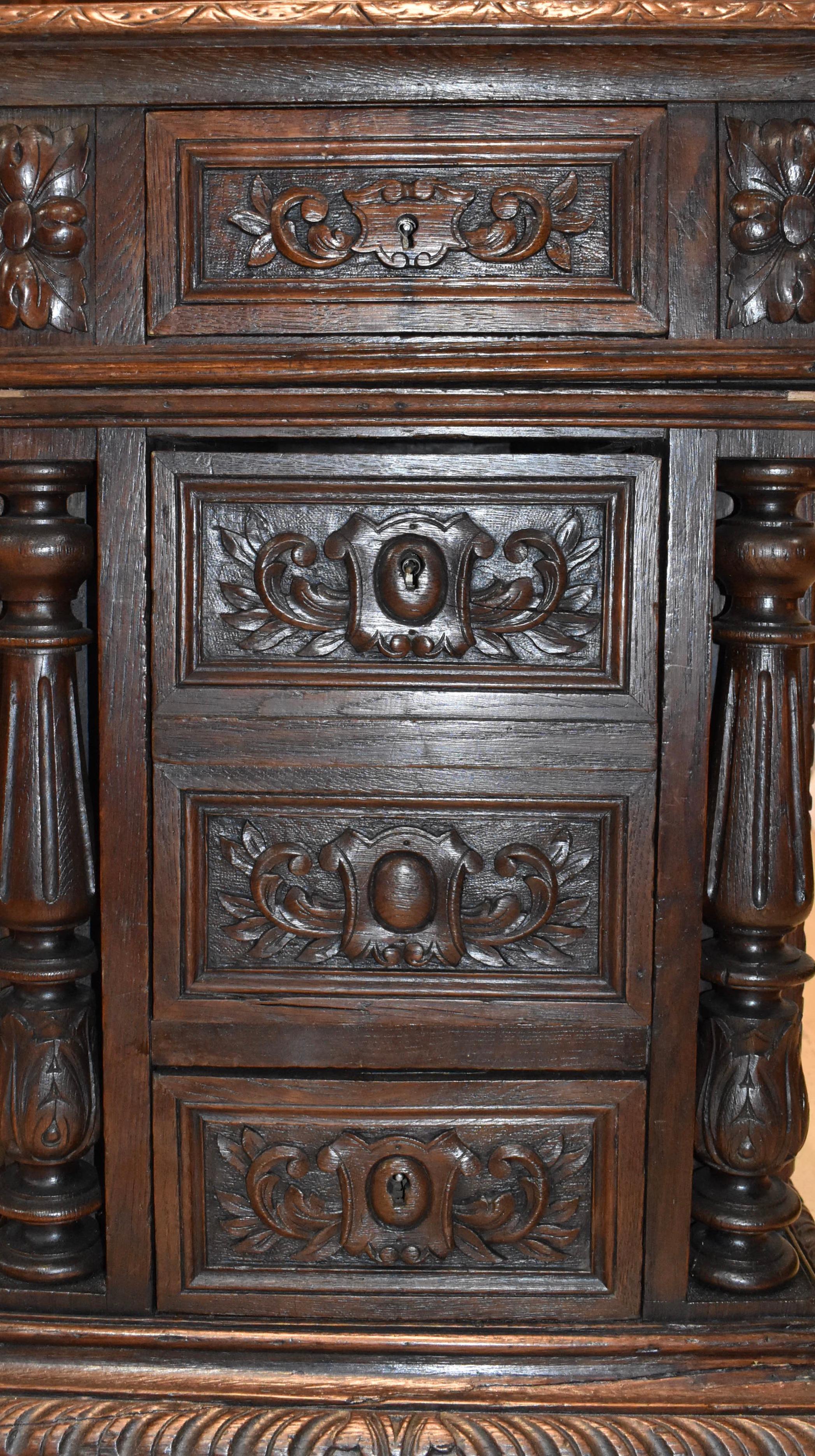 English Carved Oak Desk, circa 1890 2