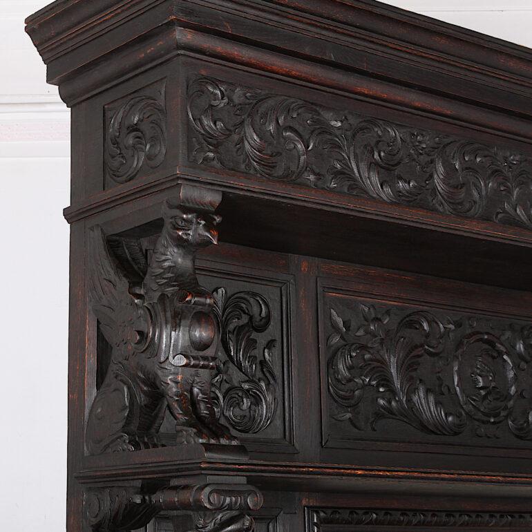 English Carved Oak Renaissance Revival Sideboard, C.1870 5