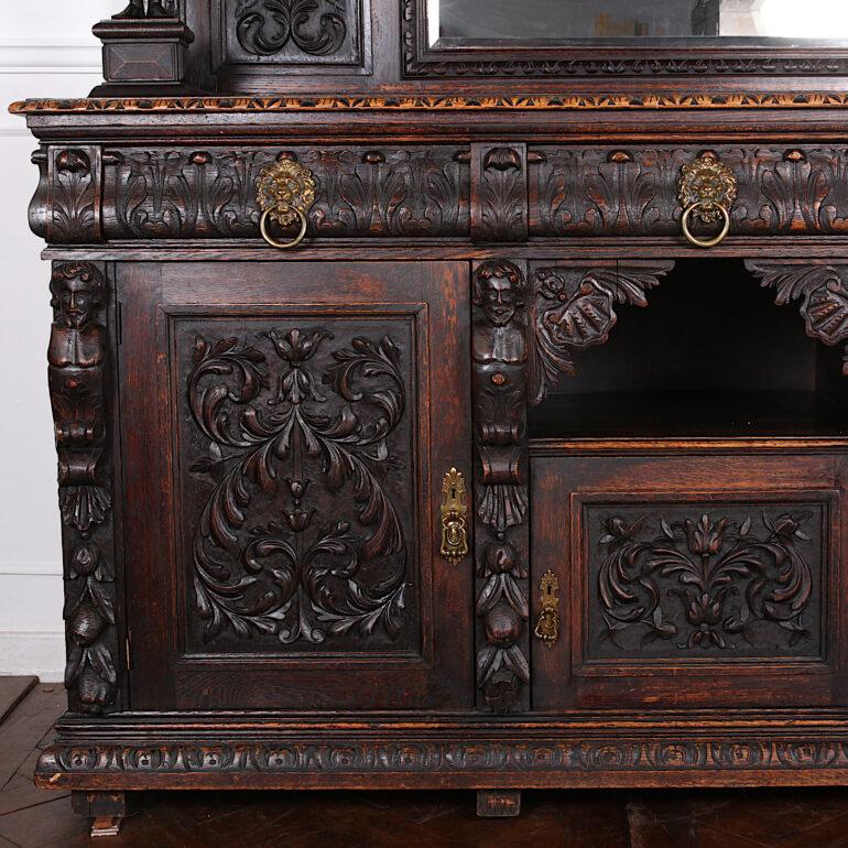 English Carved Oak Renaissance Revival Sideboard, C.1870 2