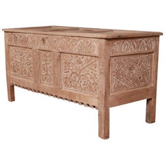 English Carved Oak Storage Chest