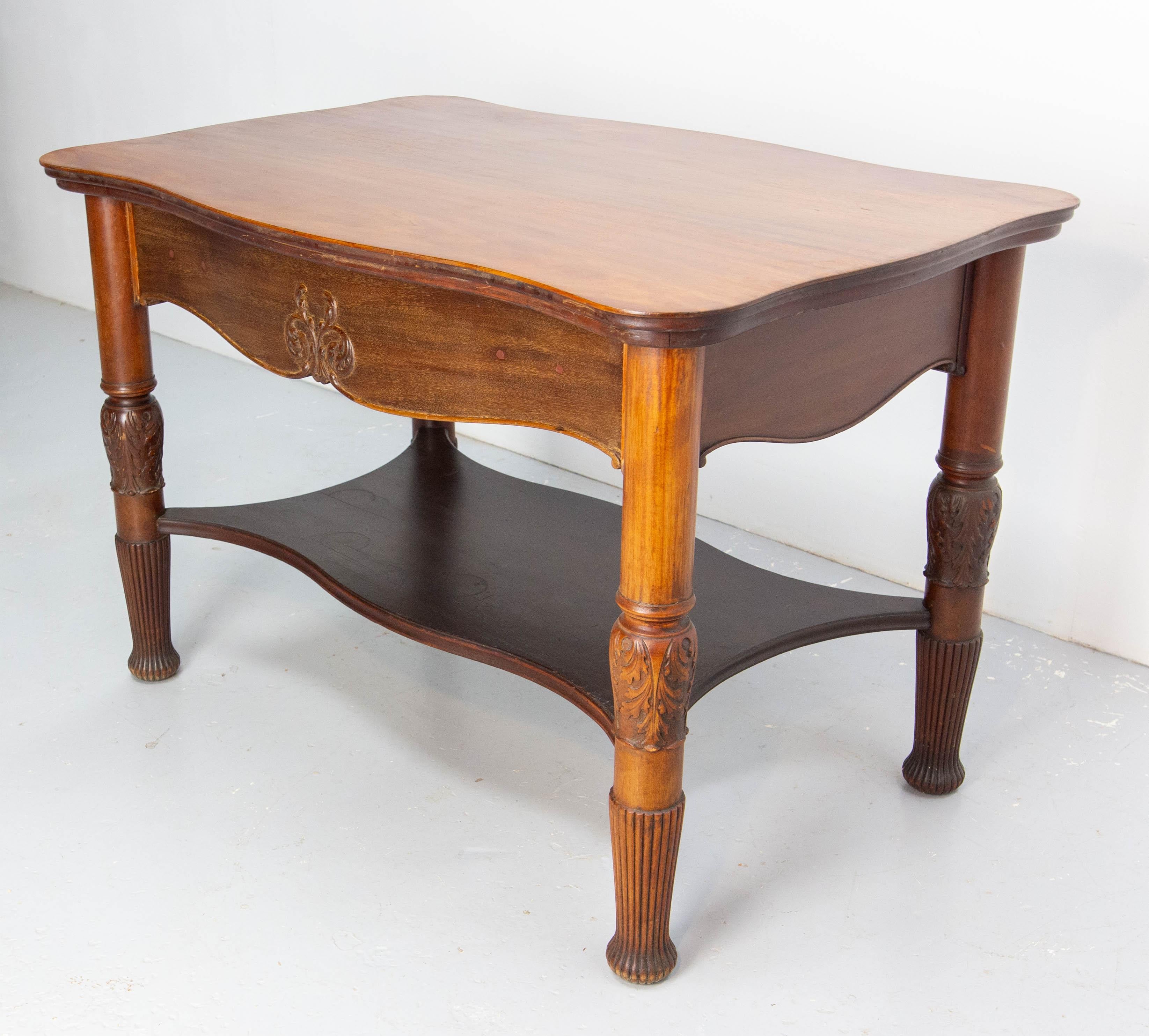 Wood English Carved Side Table, Late 19th Century For Sale