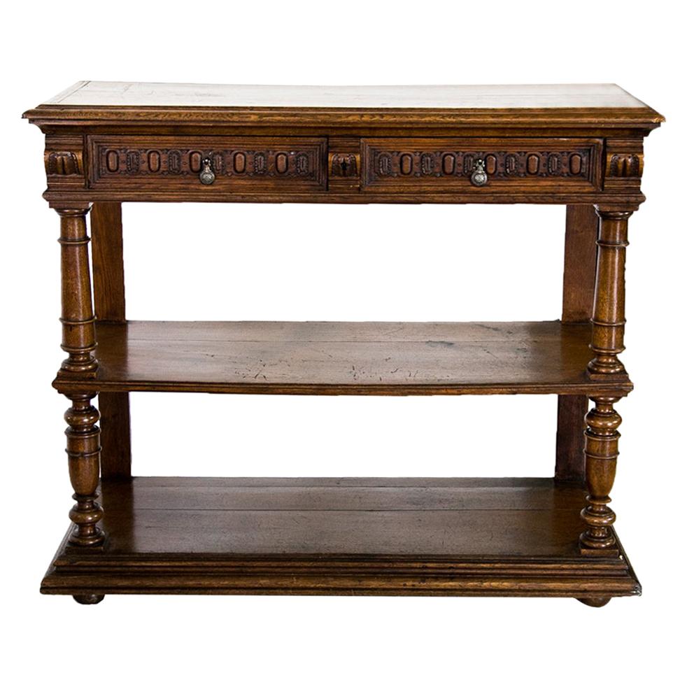 English Carved Three-Tiered Server