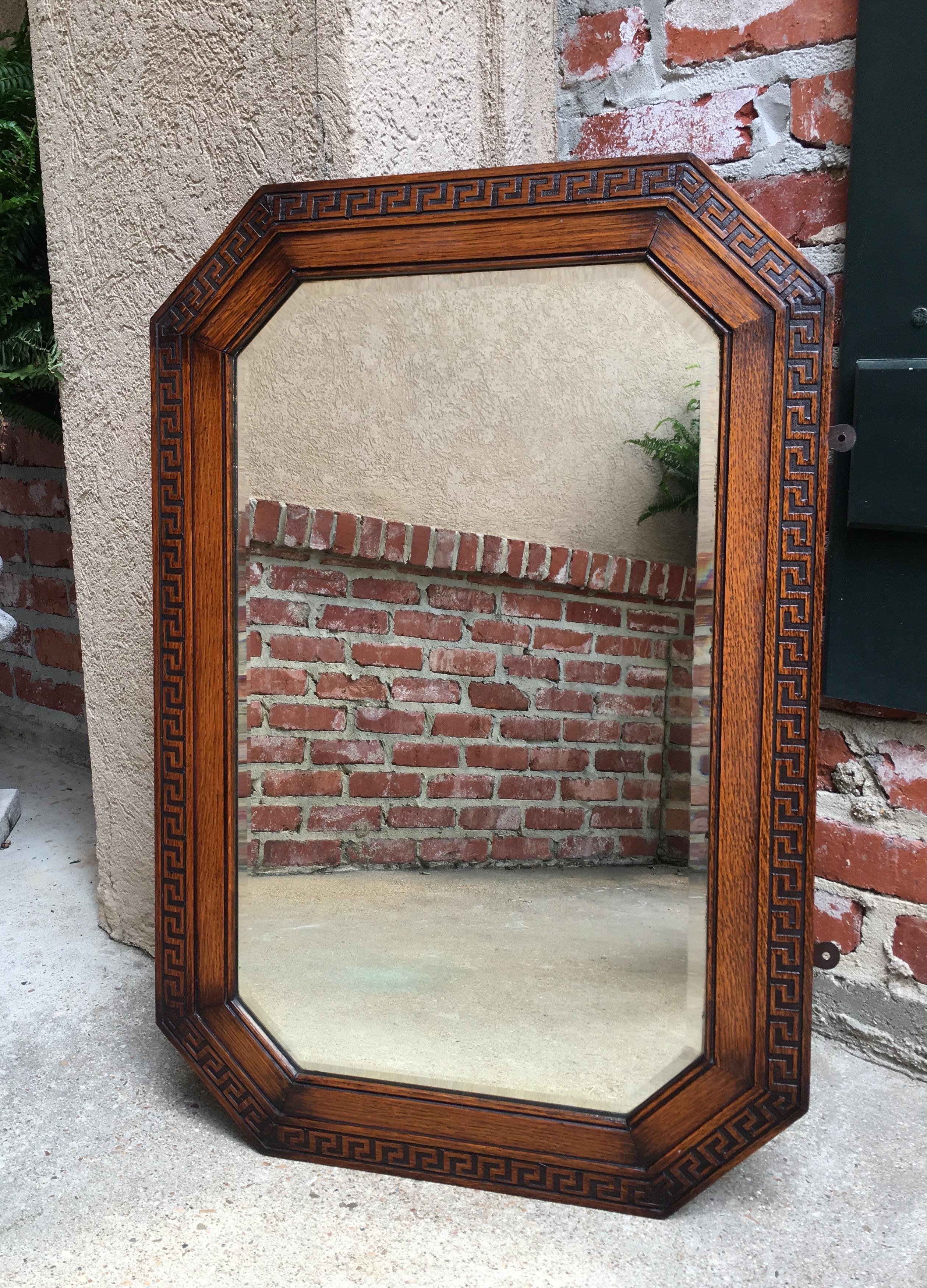 beveled mirror with wood frame